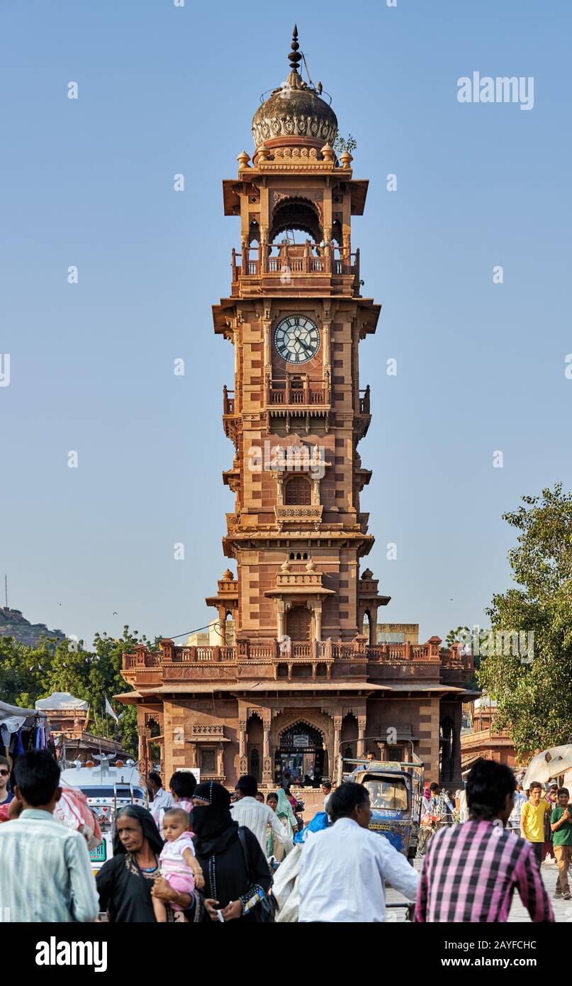 Uhrturm von Jodhpur, Rajasthan, Indien Stockfoto