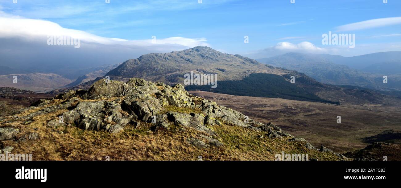Harter Fiel groß über die Ulpha Fells Stockfoto
