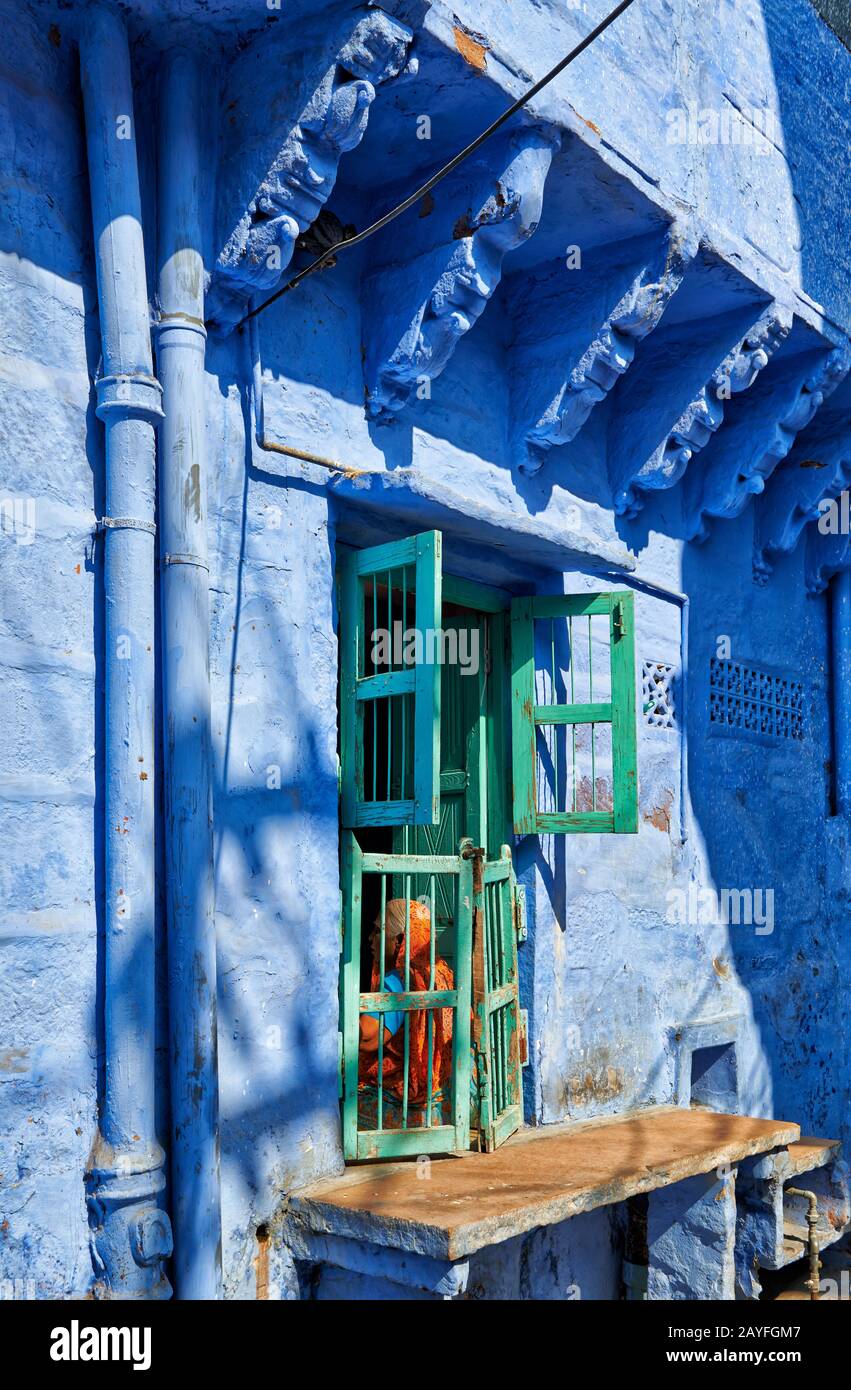 Blaue Stadt Jodhpur, Rajasthan, Indien Stockfoto