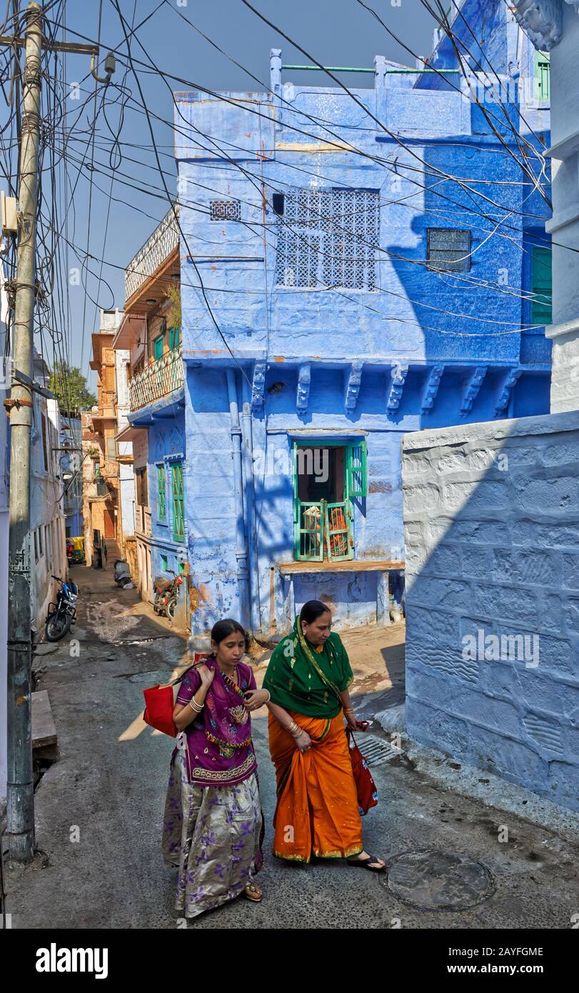 Blaue Stadt Jodhpur, Rajasthan, Indien Stockfoto