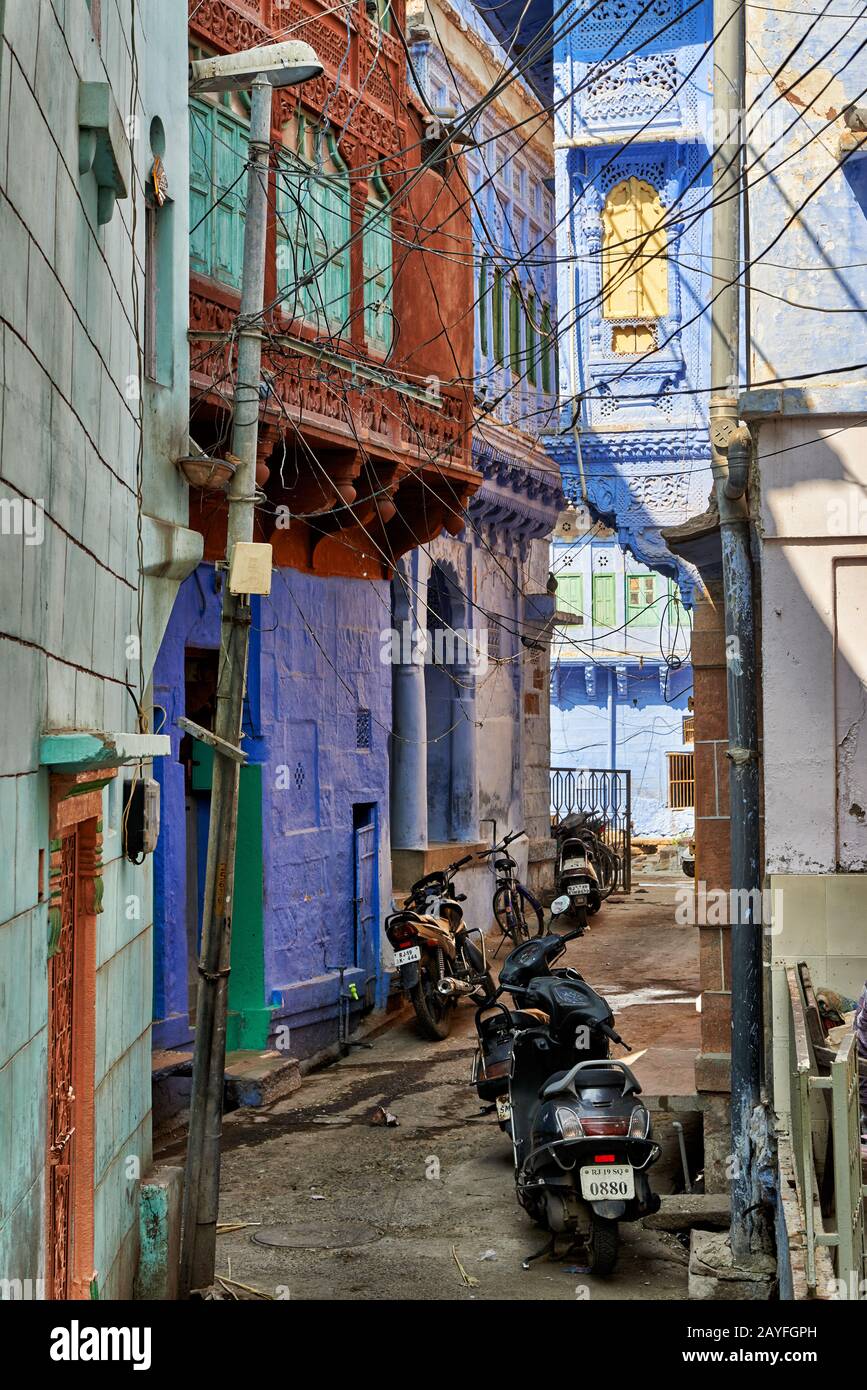 Blaue Stadt Jodhpur, Rajasthan, Indien Stockfoto