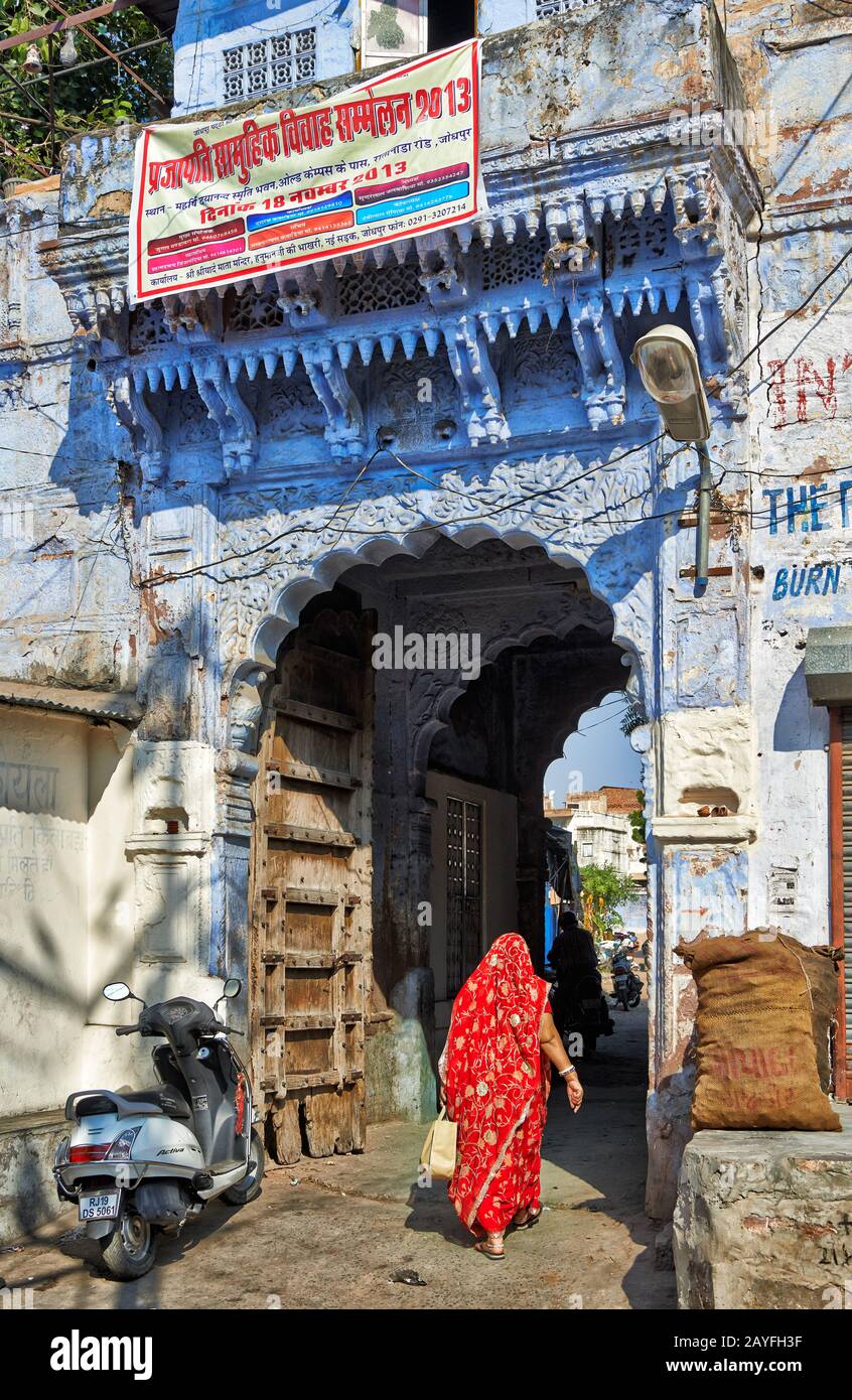 Blaue Stadt Jodhpur, Rajasthan, Indien Stockfoto