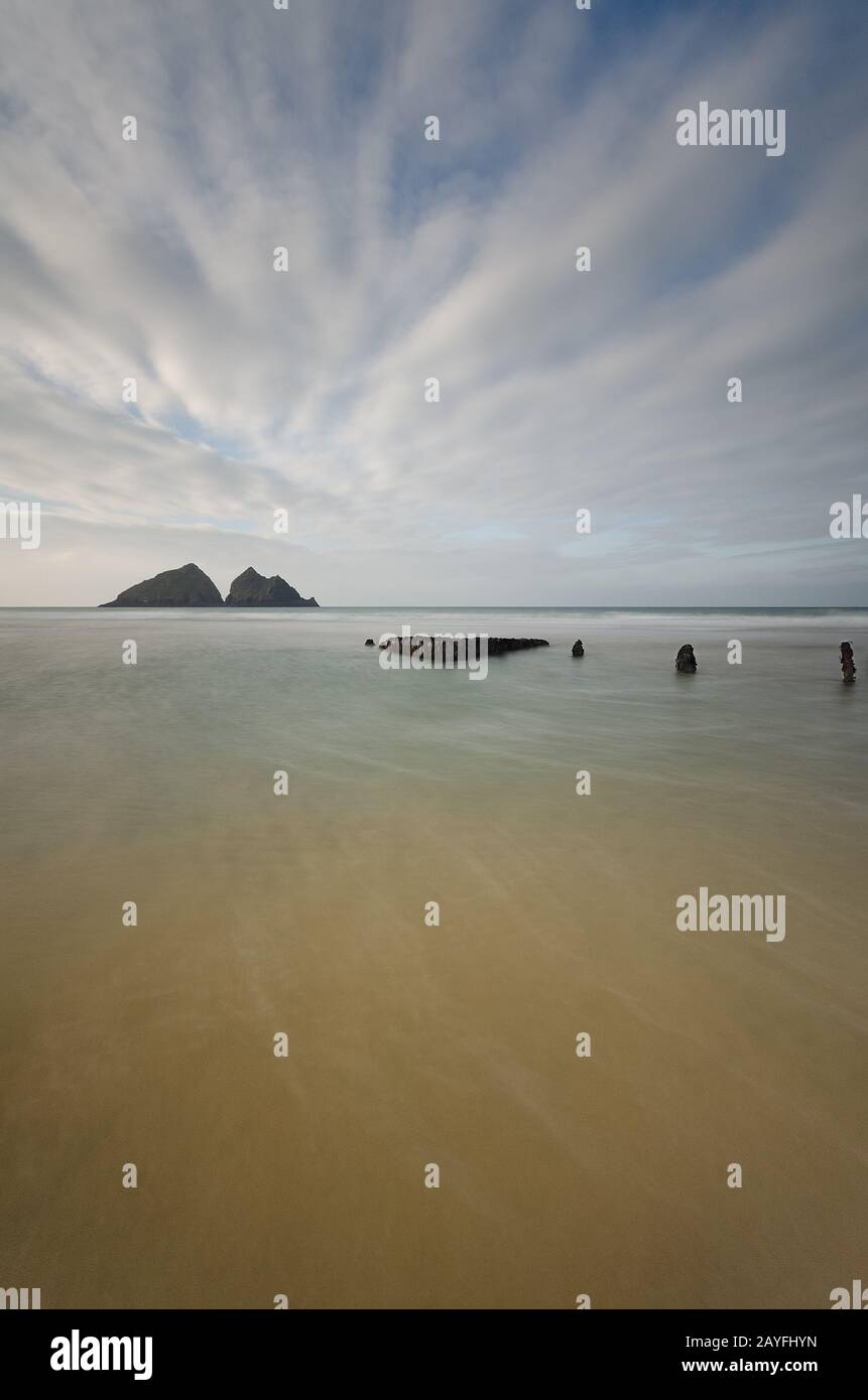 SS Francia, Holywell Bay, Cornwall Stockfoto