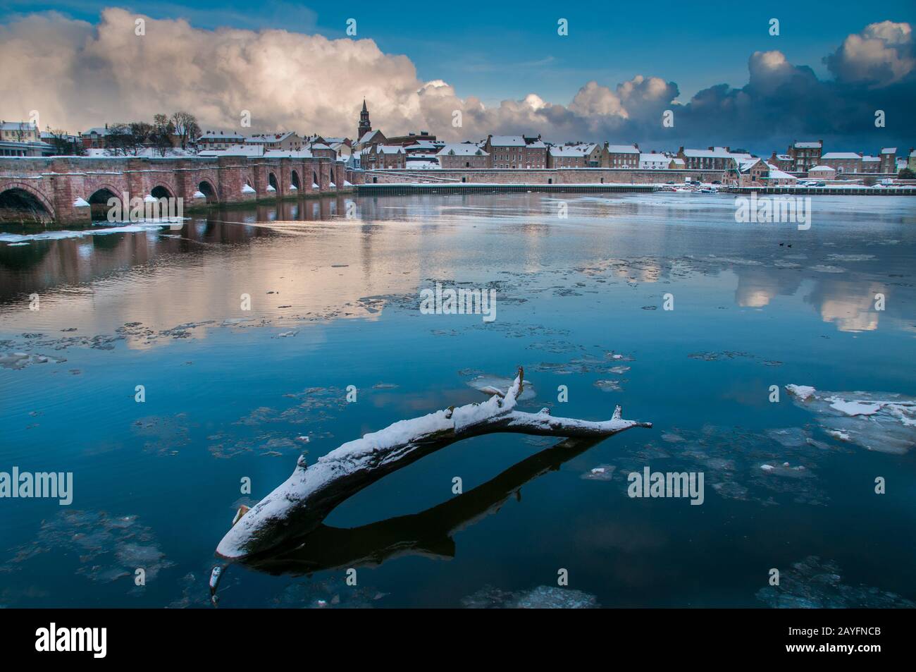 Winter in Englands nordöstlichster Stadt Berwick on Tweed Stockfoto