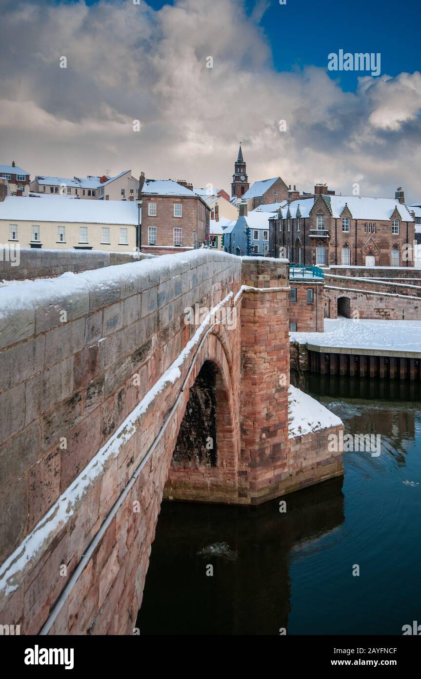 Winter in Englands nordöstlichster Stadt Berwick on Tweed Stockfoto
