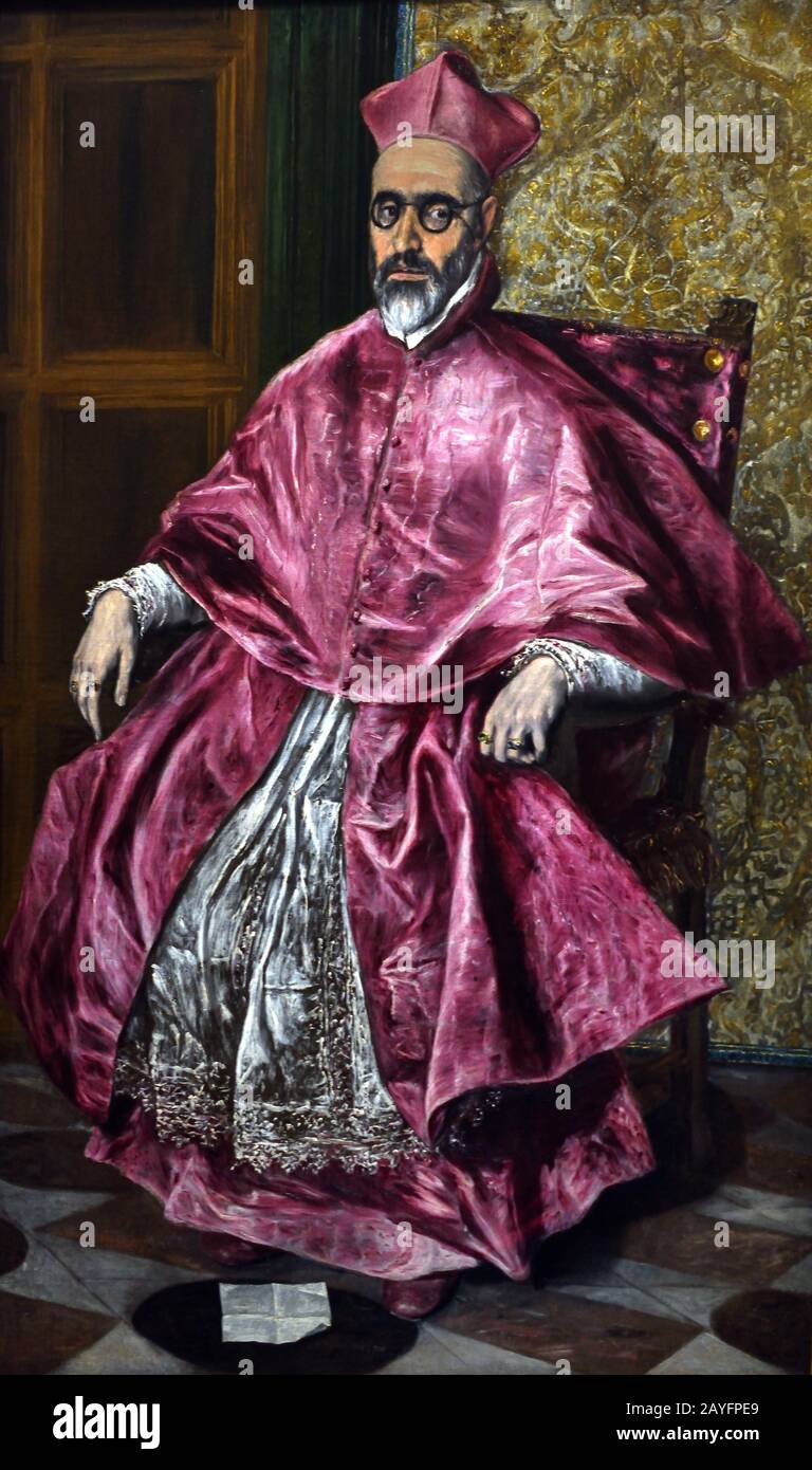 Porträt des Kardinals Nino de Guevara 1600 El Greco (Domenikos Theotokópoulos) 1541- 1614, 17., Jahrhundert, Spanien, Spanisch, Griechisch, Griechenland. Stockfoto