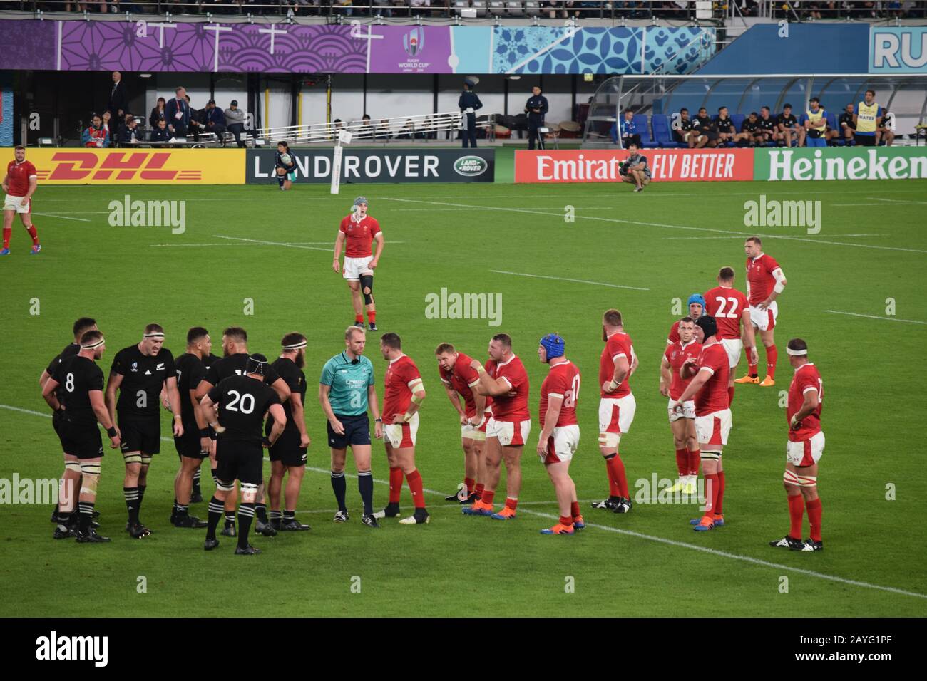 Rugby-Weltmeisterschaft 2019, Finale Bronze. Wales gegen Neuseeland Stockfoto