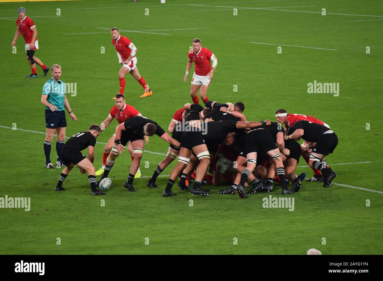 Rugby-Weltmeisterschaft 2019, Finale Bronze. Wales gegen Neuseeland Stockfoto