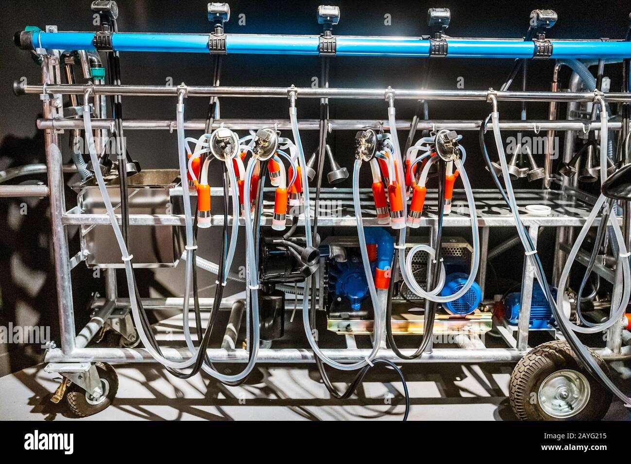 Moderne Ausstattung Melkautomatik Stockfoto
