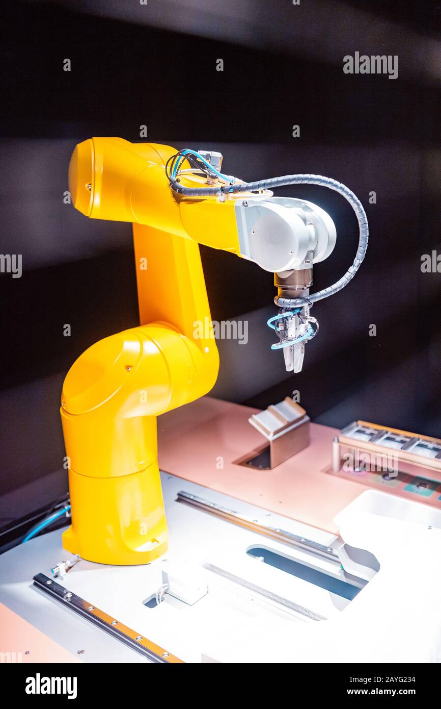 Roboterarm Automated Technology and Industry Concept Stockfoto