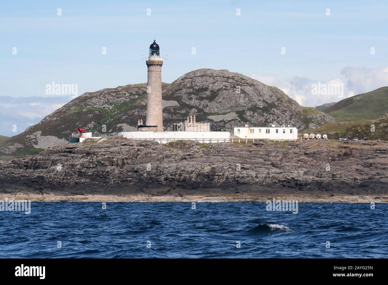 Ardnamurchan Leuchtturm vom Meer, Argyll, Schottland Stockfoto