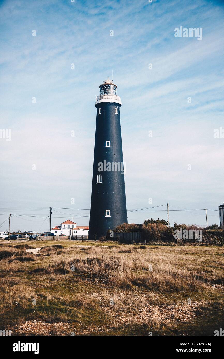 Alter Leuchtturm Dungeness Stockfoto