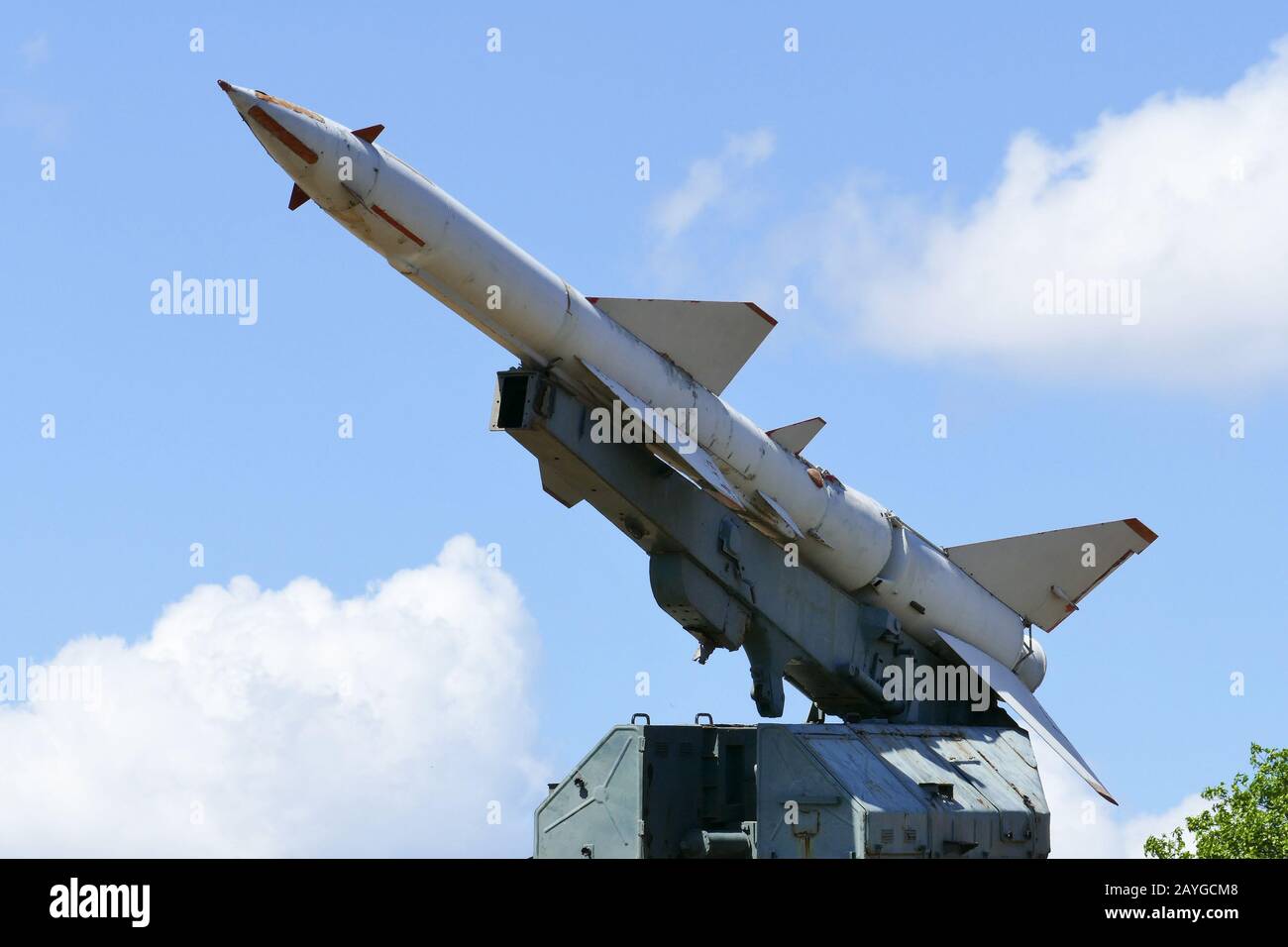 Rakete im Museo del Aire in Kuba. Das Museo del Aire war ein nationales Luftfahrtmuseum in der Südwestvorstadt Havannas Stockfoto