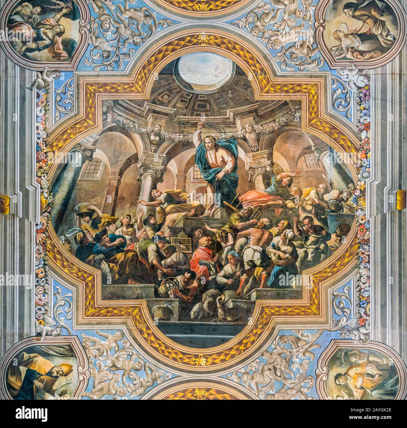 Deckenfresken in der Kathedrale von Ostuni. Apulien (Apulien), Süditalien. Stockfoto