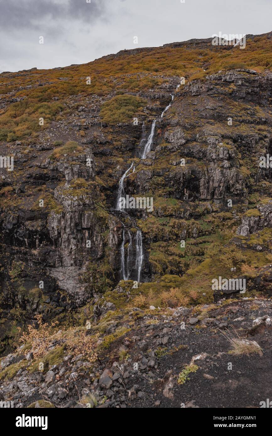 Glymur Waterfall in Island. Stockfoto