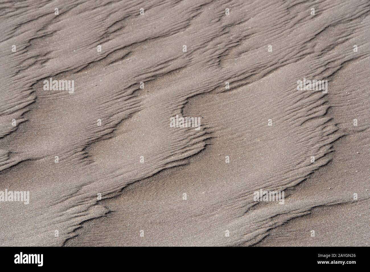 Muster im Sand im Tal des Mondes in der Nähe von San Pedro de Atacama in der Atacama-Wüste im Norden Chiles. Stockfoto