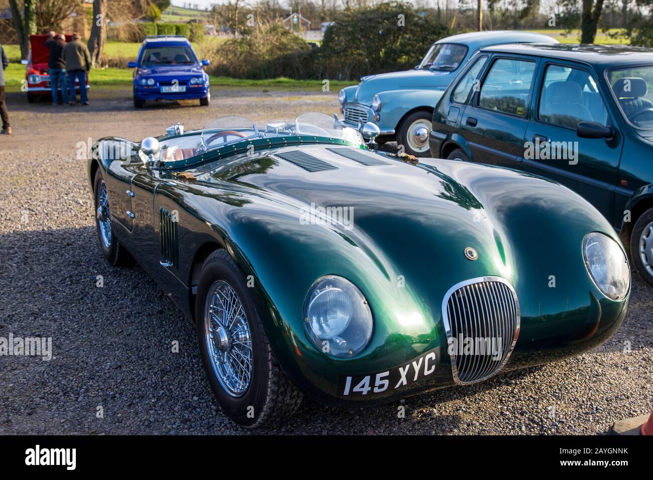 Jaguar C Type, 1968, Reg Nr.: 145 XYC, auf Der Great Western Classic Car Show, Shepton Mallet UK, Februar 08, 2020 Stockfoto