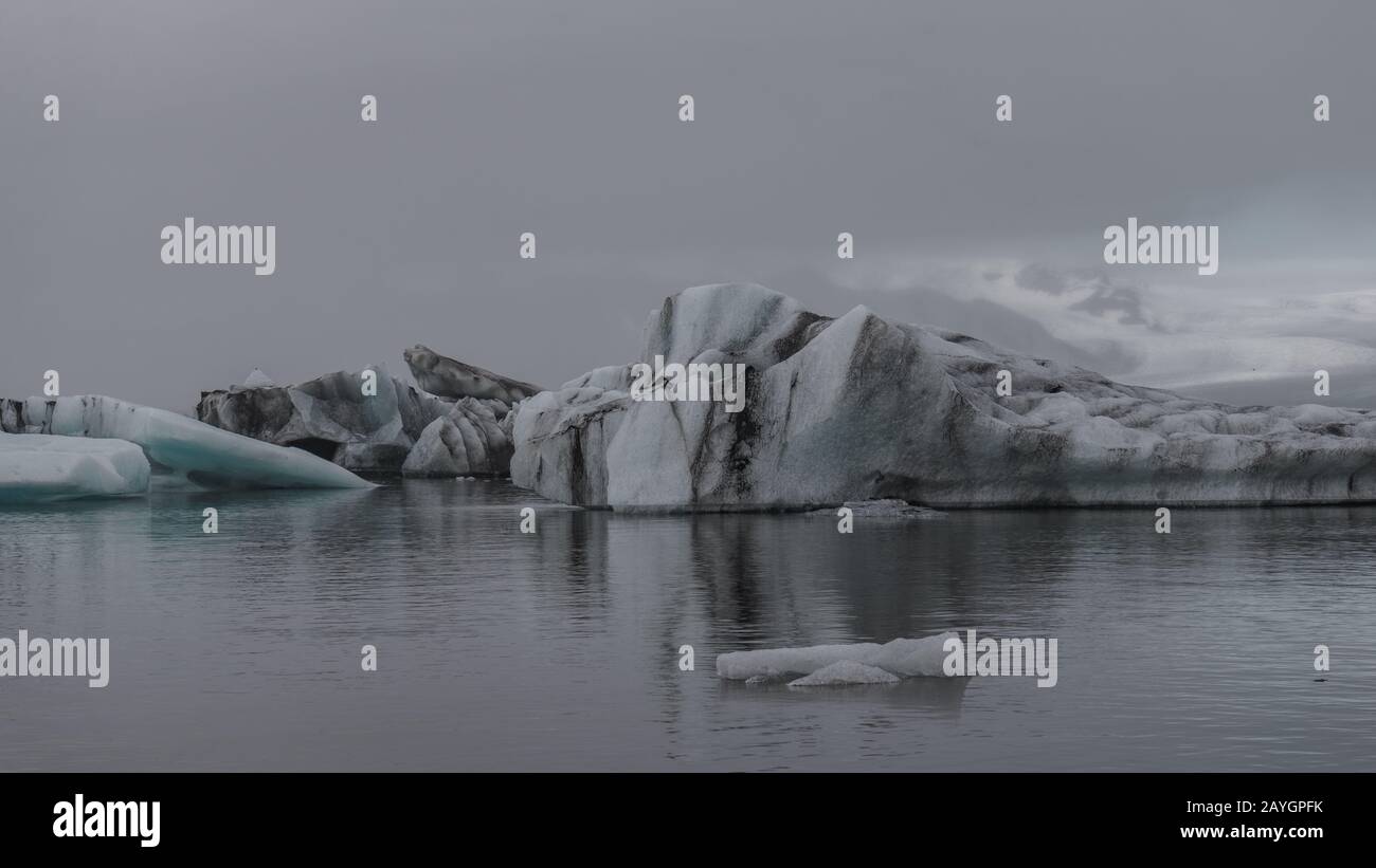Jökulsárlón Iceberg Lagune, Island, Europa. Stockfoto