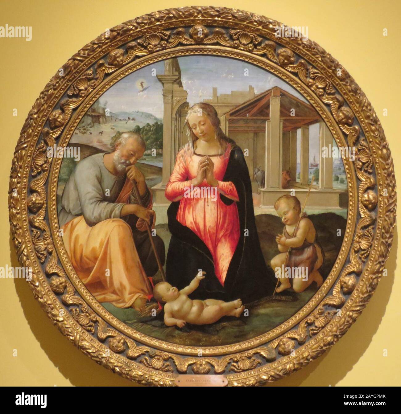 Francesco Granacci - Anbetung des Christuskindes, c 1500. Stockfoto