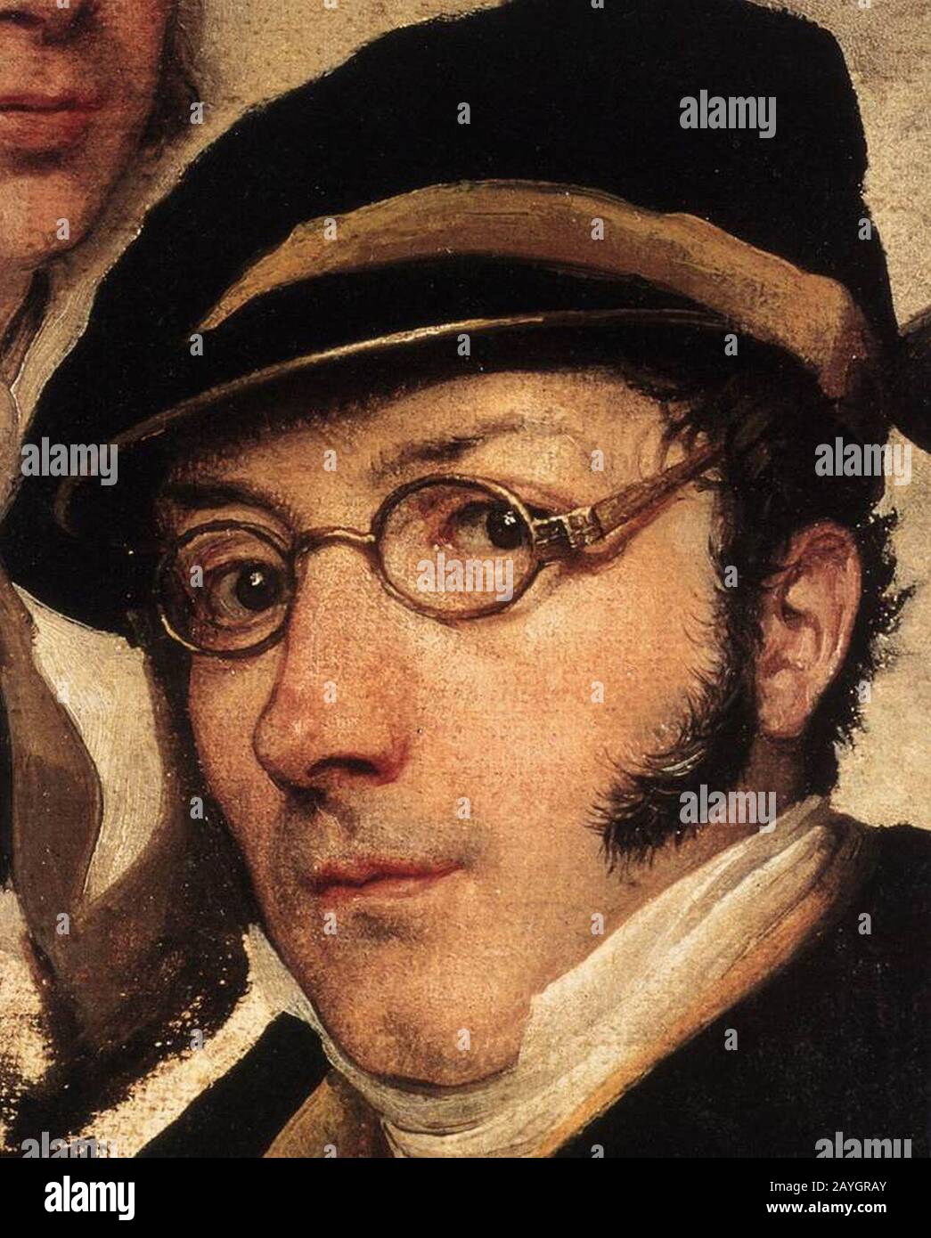 Francesco Hayez - Selbstporträt in einer Gruppe Von Freunden (Detail) Stockfoto