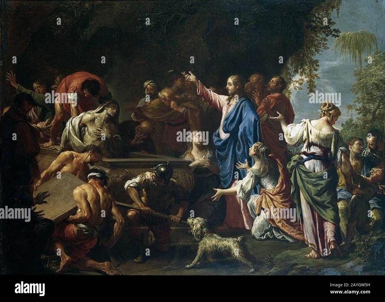 Francesco Trevisani - Die Erziehung des Lazarus Stockfoto