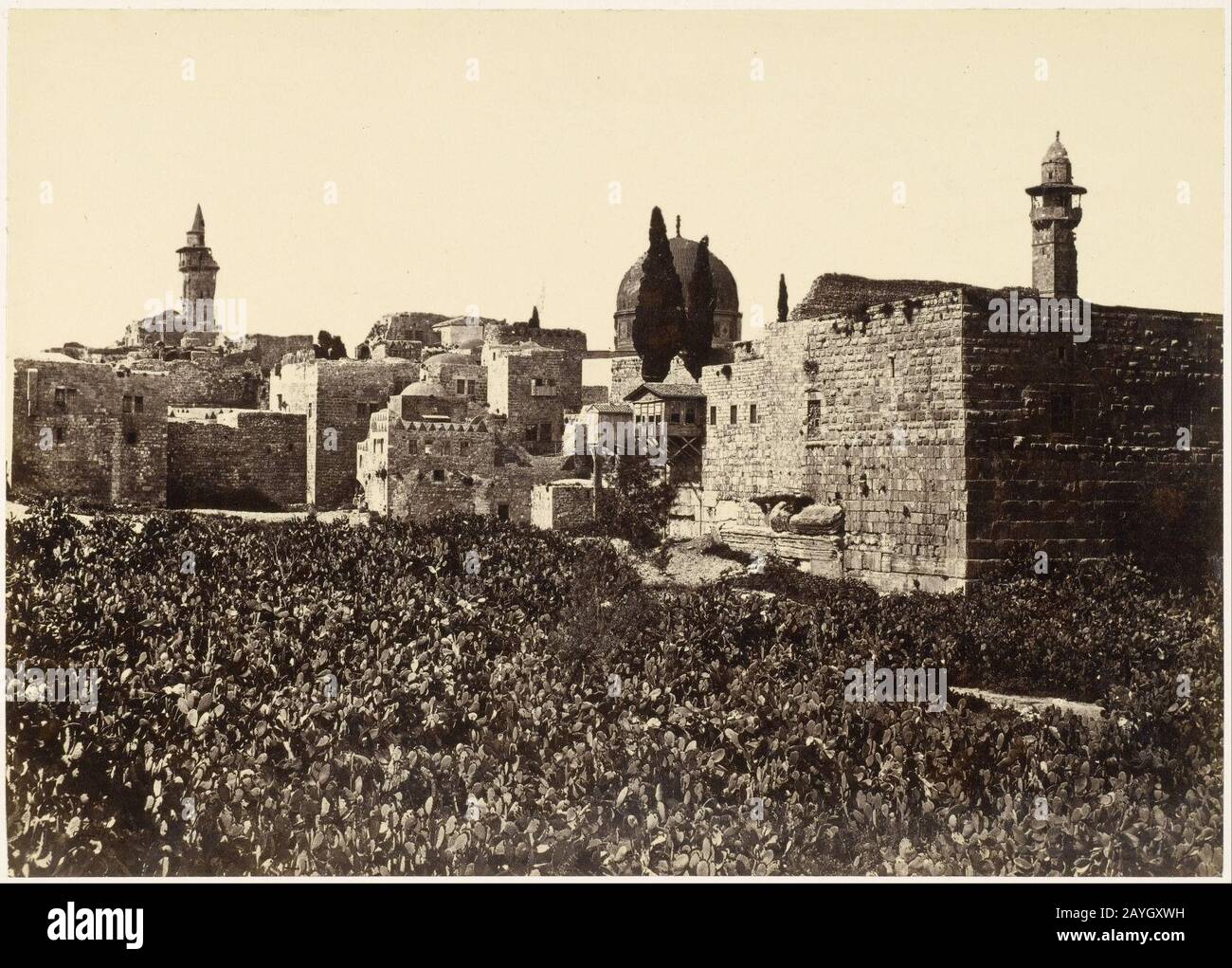 Francis Frith (Englisch - Orte in Jerusalem zwischen dem Berg Zion und dem Heiligen Tempel Verschwenden Stockfoto