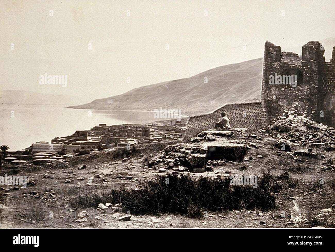 Francis Frith. Die Stadt und der See von Tiberias Aus dem Norden. CA. 1857. Stockfoto