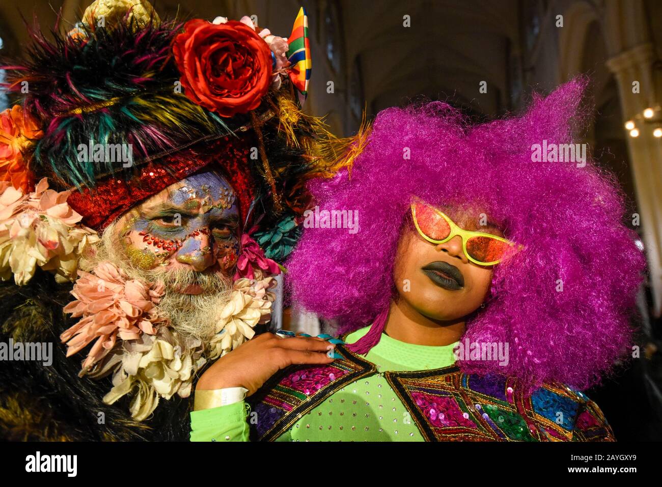 London, Großbritannien. Februar 2020. Modefans vom Feinsten, eine außerplanbare Show, in der St. John's Church in Paddington, mit neuen Designern während Der London Fashion Week AW20 Credit: Stephen Chung / Alamy Live News Stockfoto