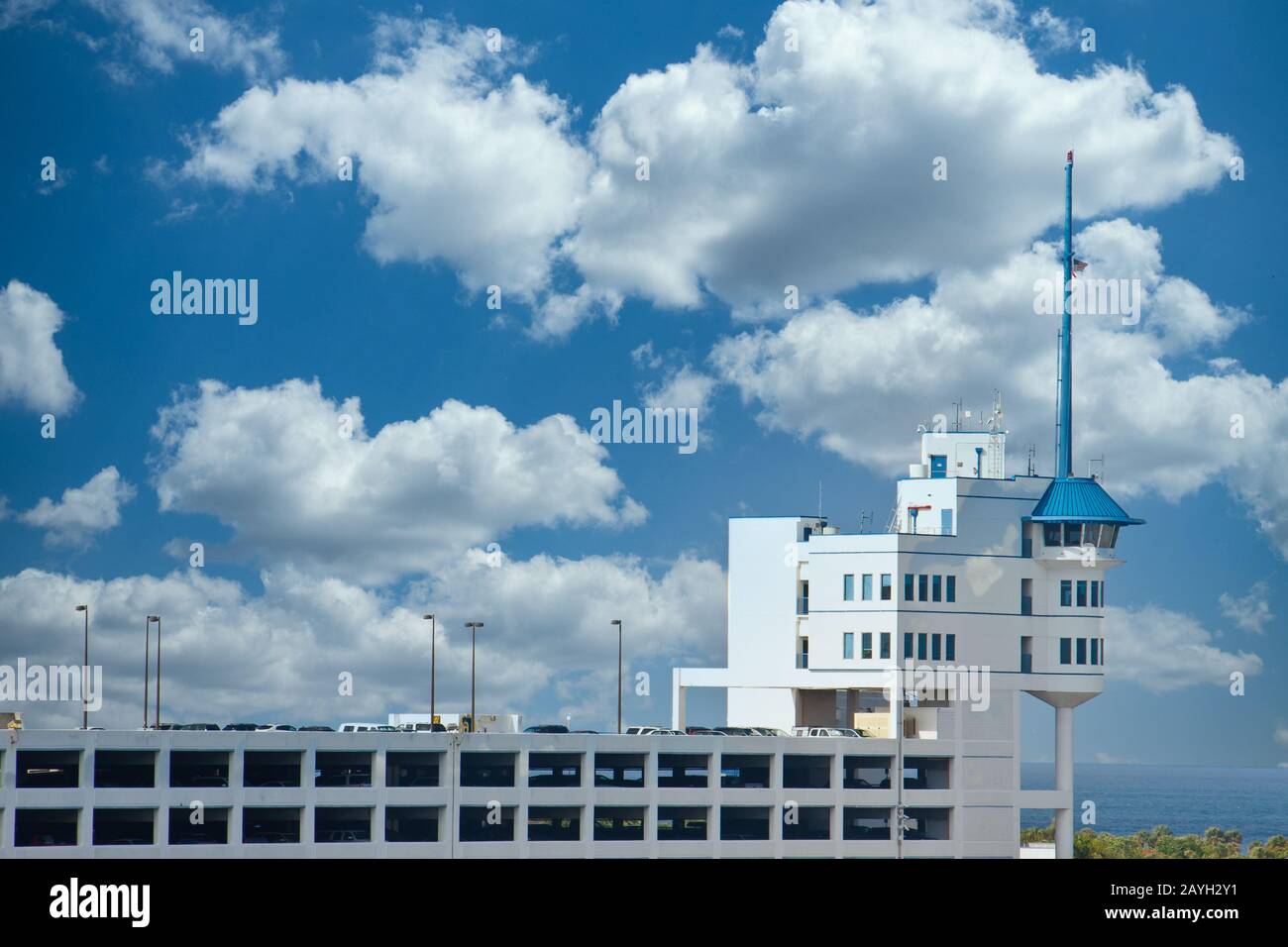 Sicherheit an einem Versandhafen Stockfoto