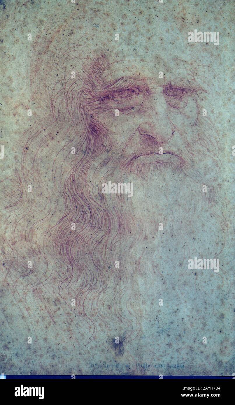 Leonardo da Vinci. Selbstporträt Stockfoto