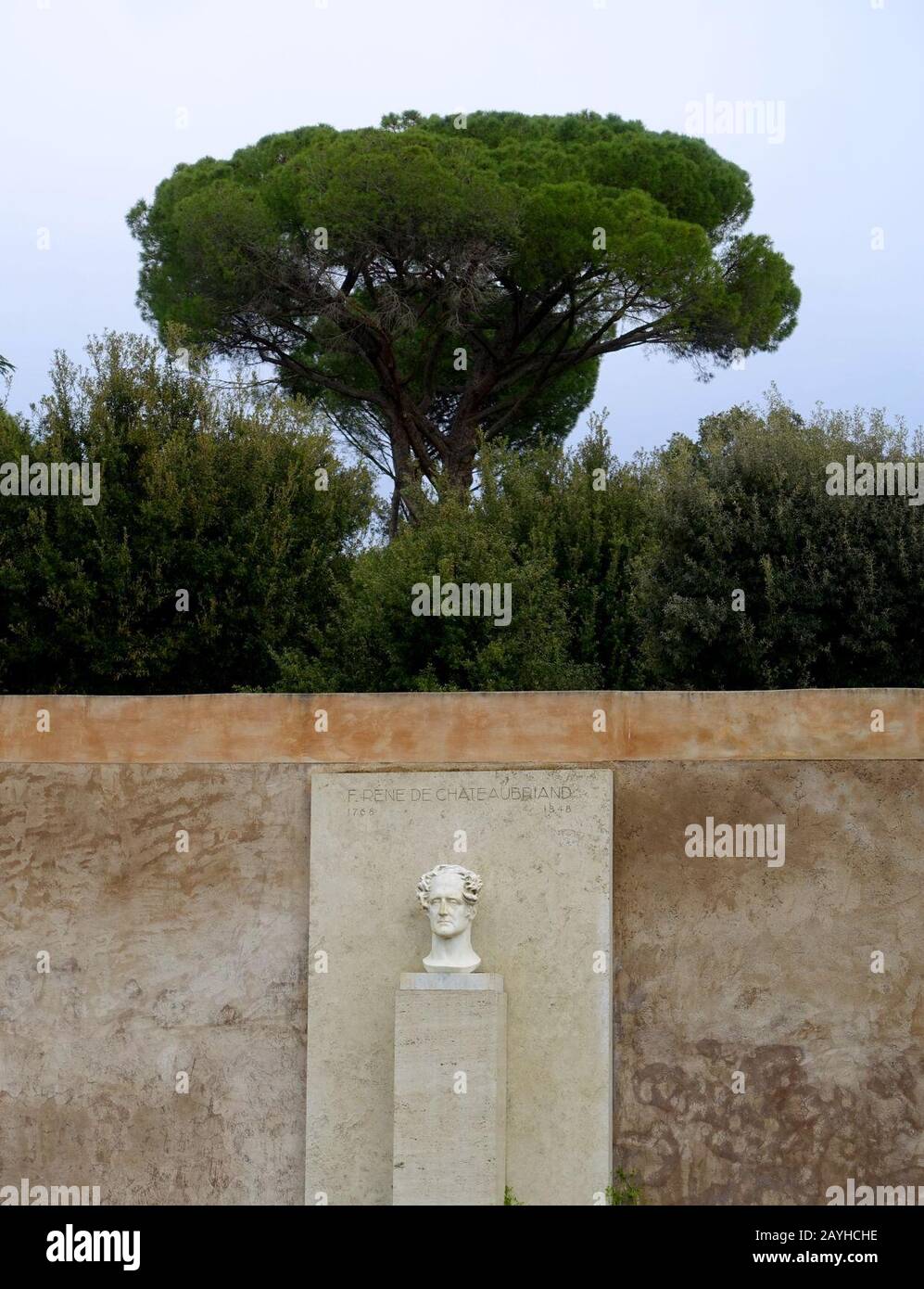 Gedenkstätte François-René de Chateaubriand - Viale della Trinità dei Monti, Rom, Italien Stockfoto