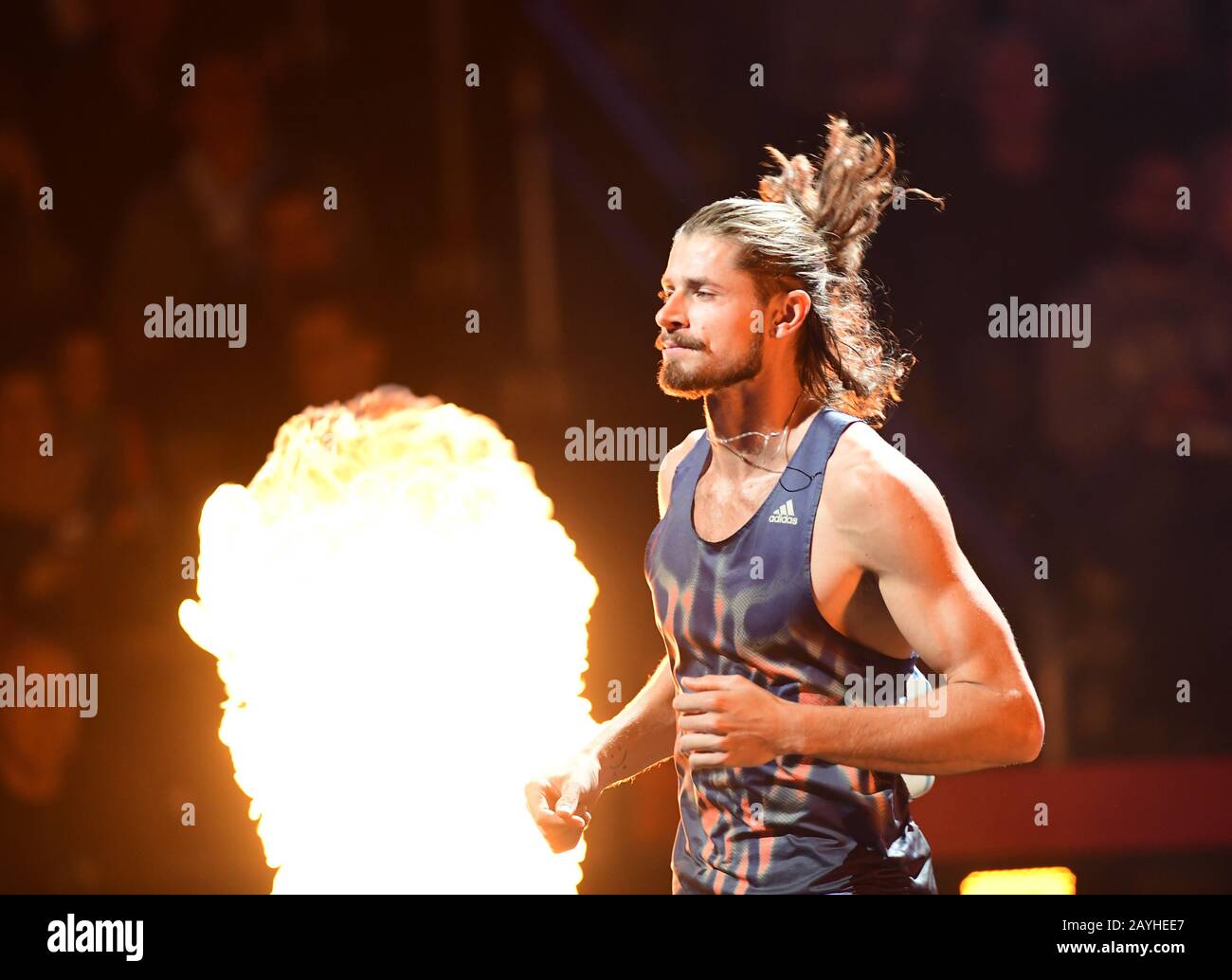 Berlin, Deutschland. Februar 2020. Leichtathletik: ISTAF Indoor Männer Stabhochsprung in der Mercedes-Benz Arena. Rutger Koppelaar aus den Niederlanden. Credit: Soeren Stache / dpa-Zentralbild / dpa / Alamy Live News Stockfoto