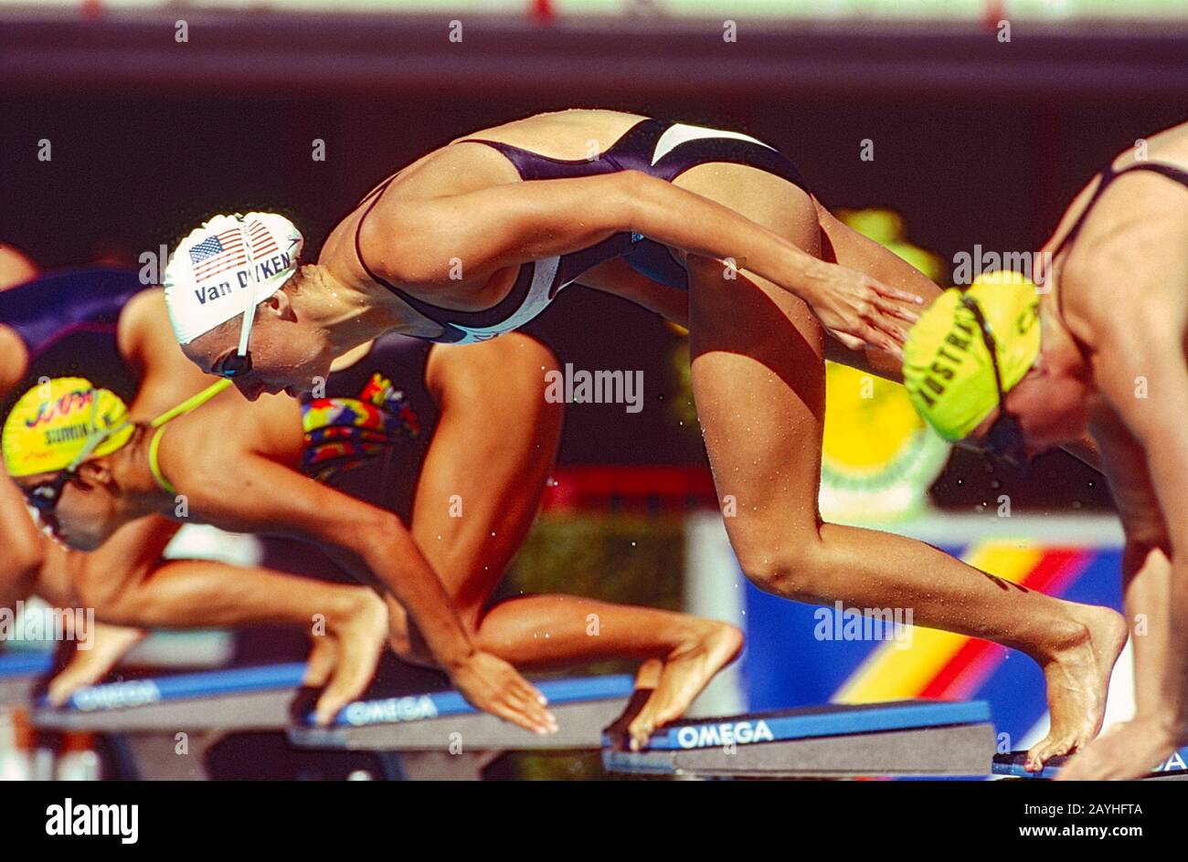 Amy Van Dyken (USA) tritt bei den Aquatik-Weltmeisterschaften 1994 an Stockfoto