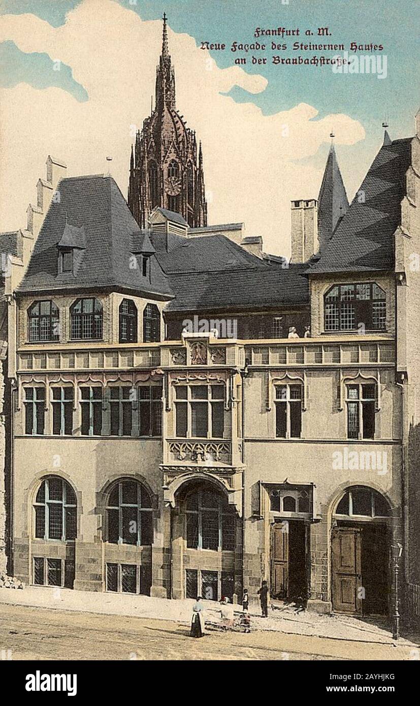 Frankfurt Am Main-Braubachstraße-Neues Steinernes Haus-1900. Stockfoto