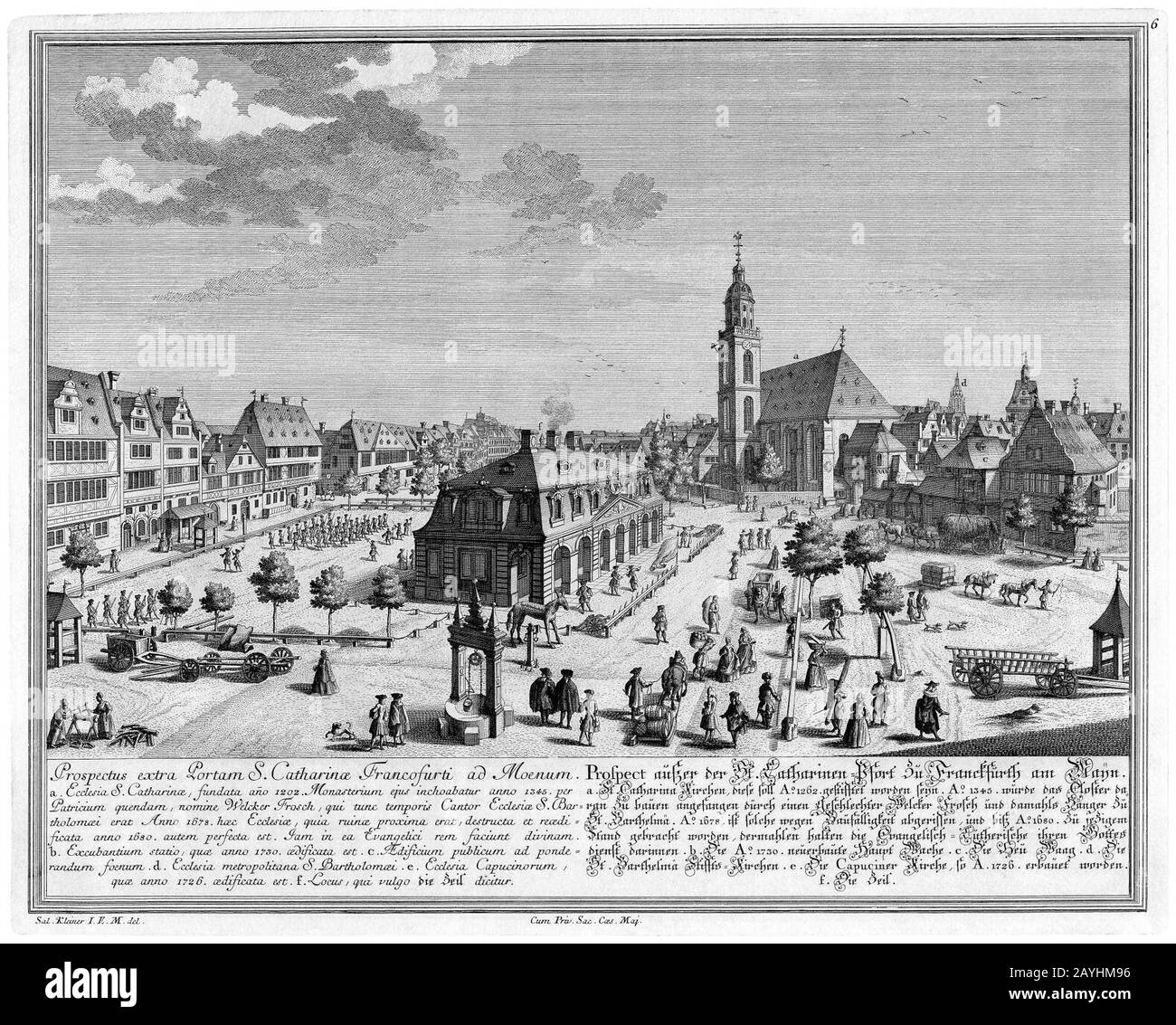 Frankfurt Am Main-Salomon-kleiner-DFFFM-006-Interessenten der St. Katharinen-Pfort zu Franckfurth an der Mayn. Stockfoto