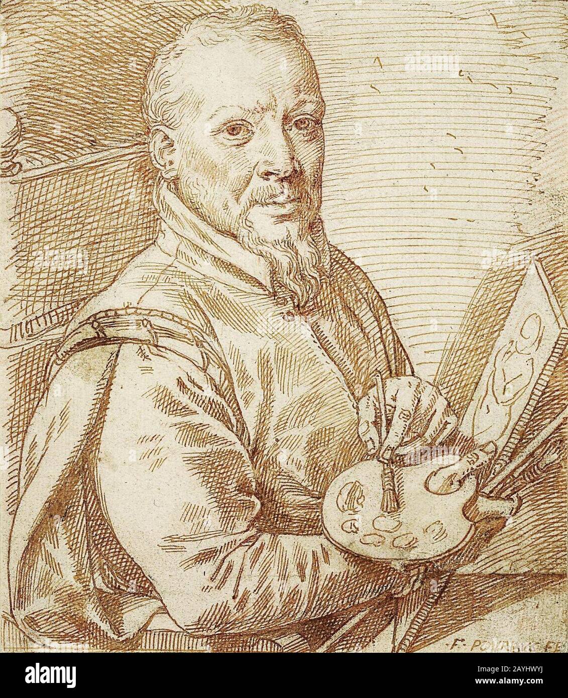 Frans Pourbus (I) - Portrait von Frans Floris. Stockfoto