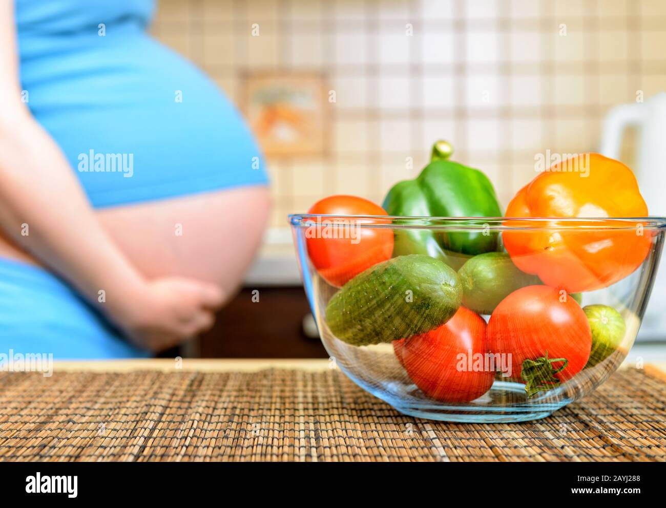 Gesunde Ernährung für Schwangere Stockfoto