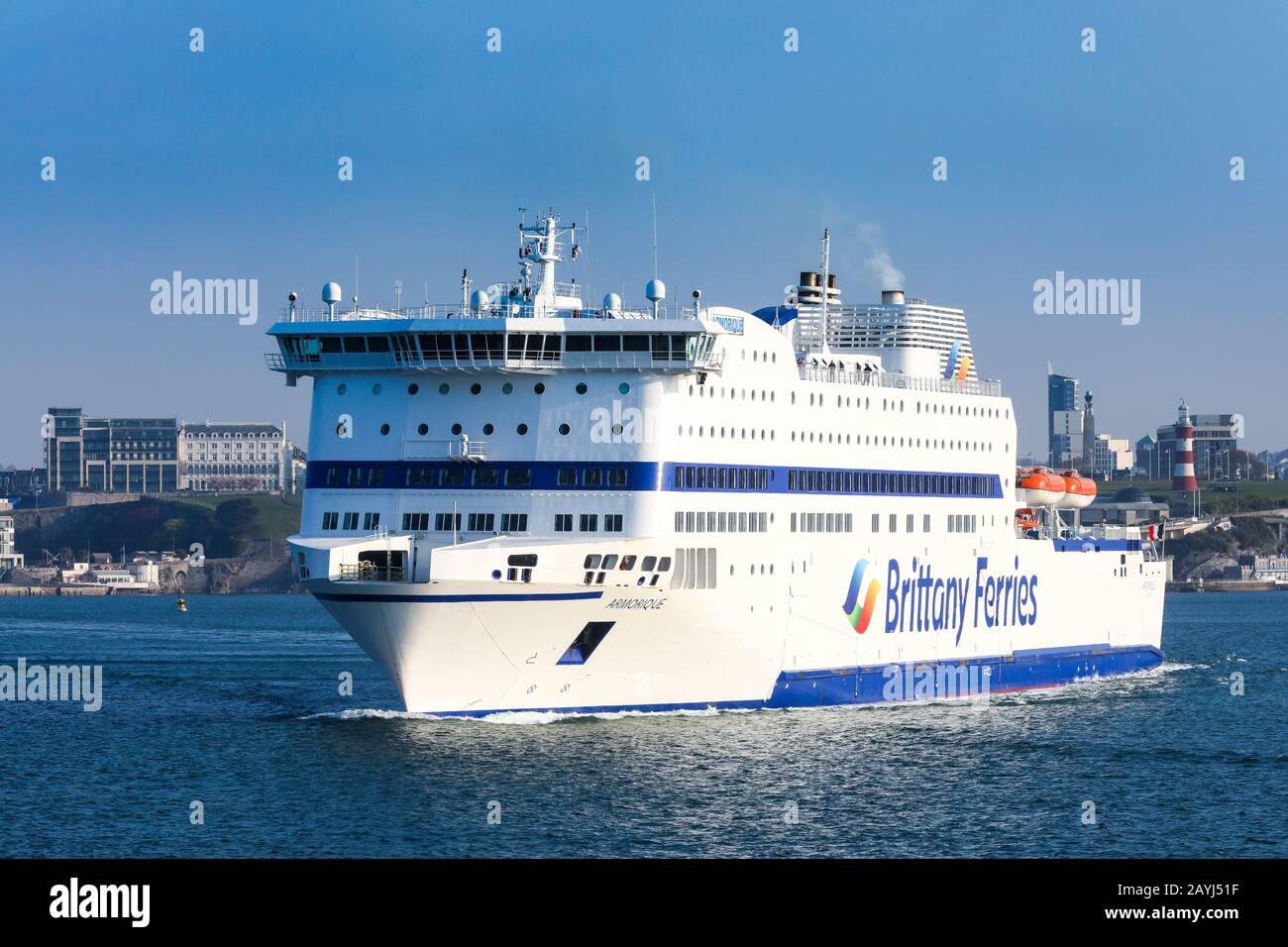 Brittany Ferries MV Armorique verlässt Plymouth Stockfoto