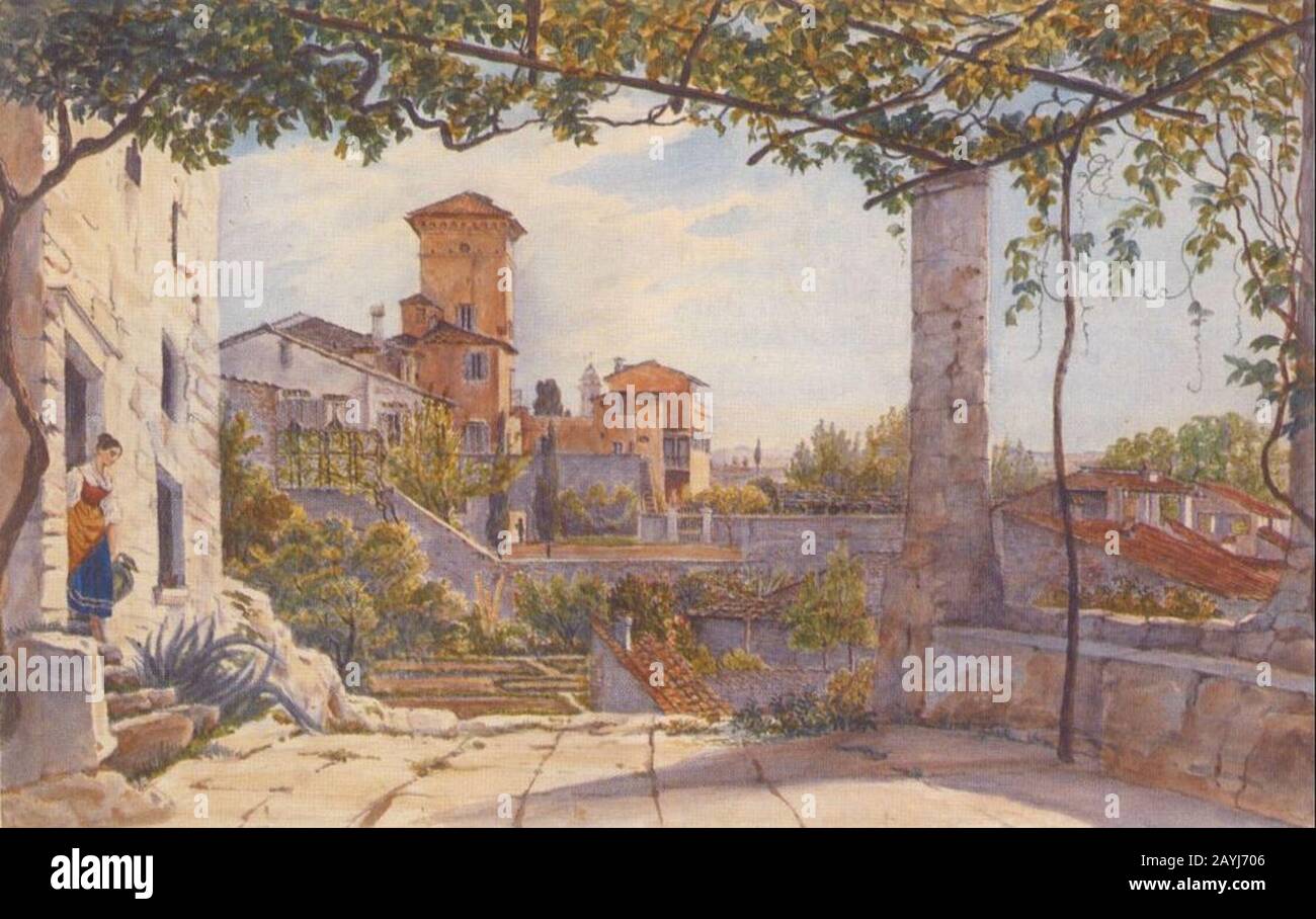 Franz Ludwig Catel Villa Malta in Rom. Stockfoto