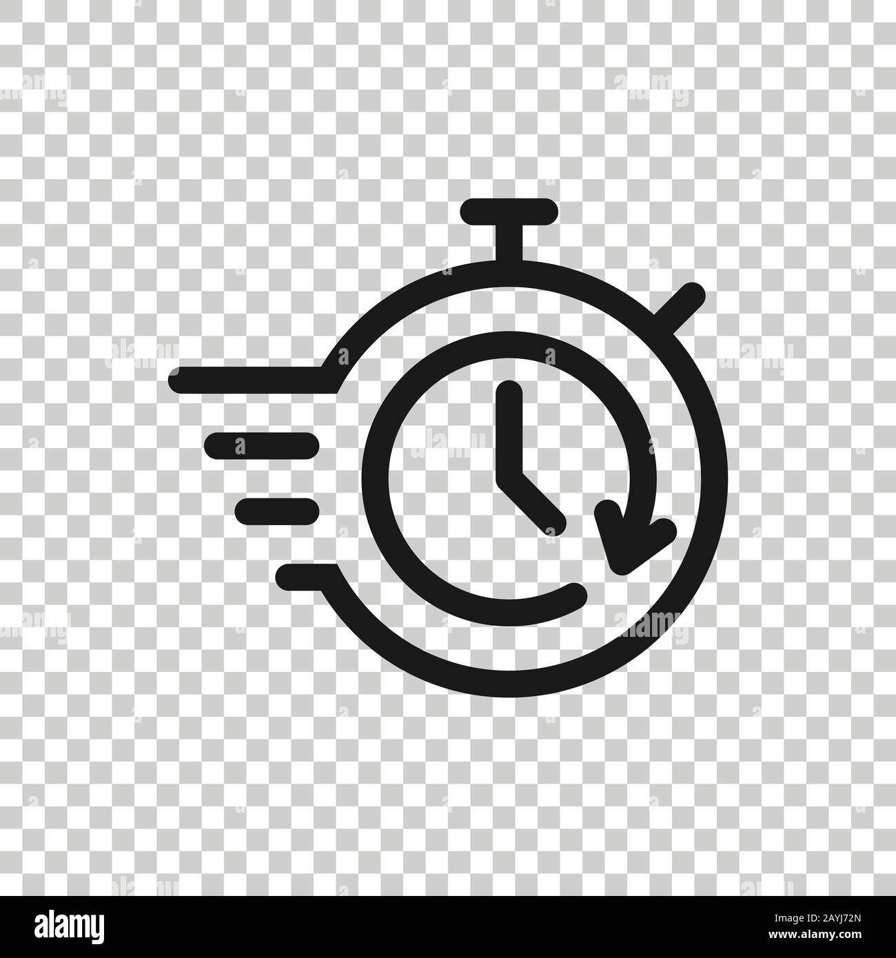 Recovery Symbol im flachen Stil. Uhr Vektor-illustration Wiederholen auf weißem Hintergrund isoliert. Rotation Time Business Konzept. Stock Vektor