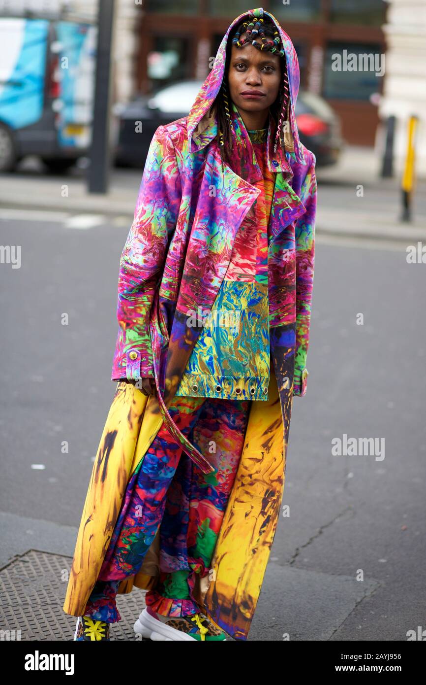 London Fashion Week AW20 Street Style: Feb London Stockfoto