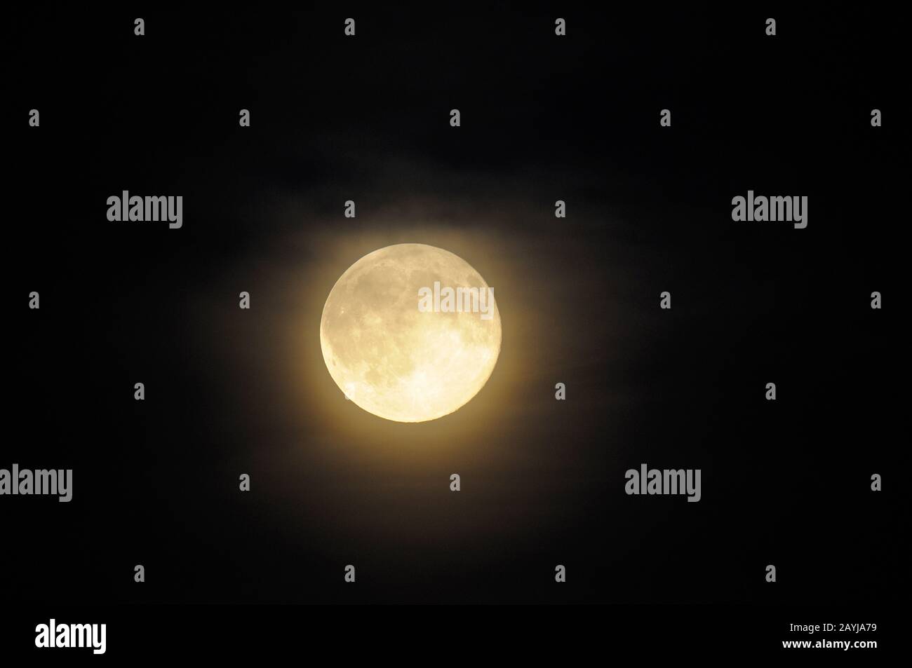 Vollmond 31.07.2015 in der Dingdener Heide, Deutschland, Nordrhein-Westfalen, beim Kennzeichen Kennzeichen Kennzeichen "Dingdener Heide", Dingdener Heide Stockfoto