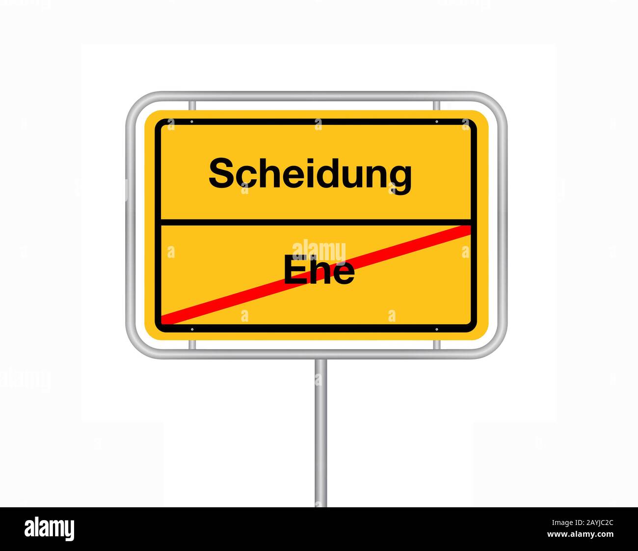 City Limit Zeichen Schriftzug Ehe - Scheidung, Armut - Reichtum, Deutschland Stockfoto