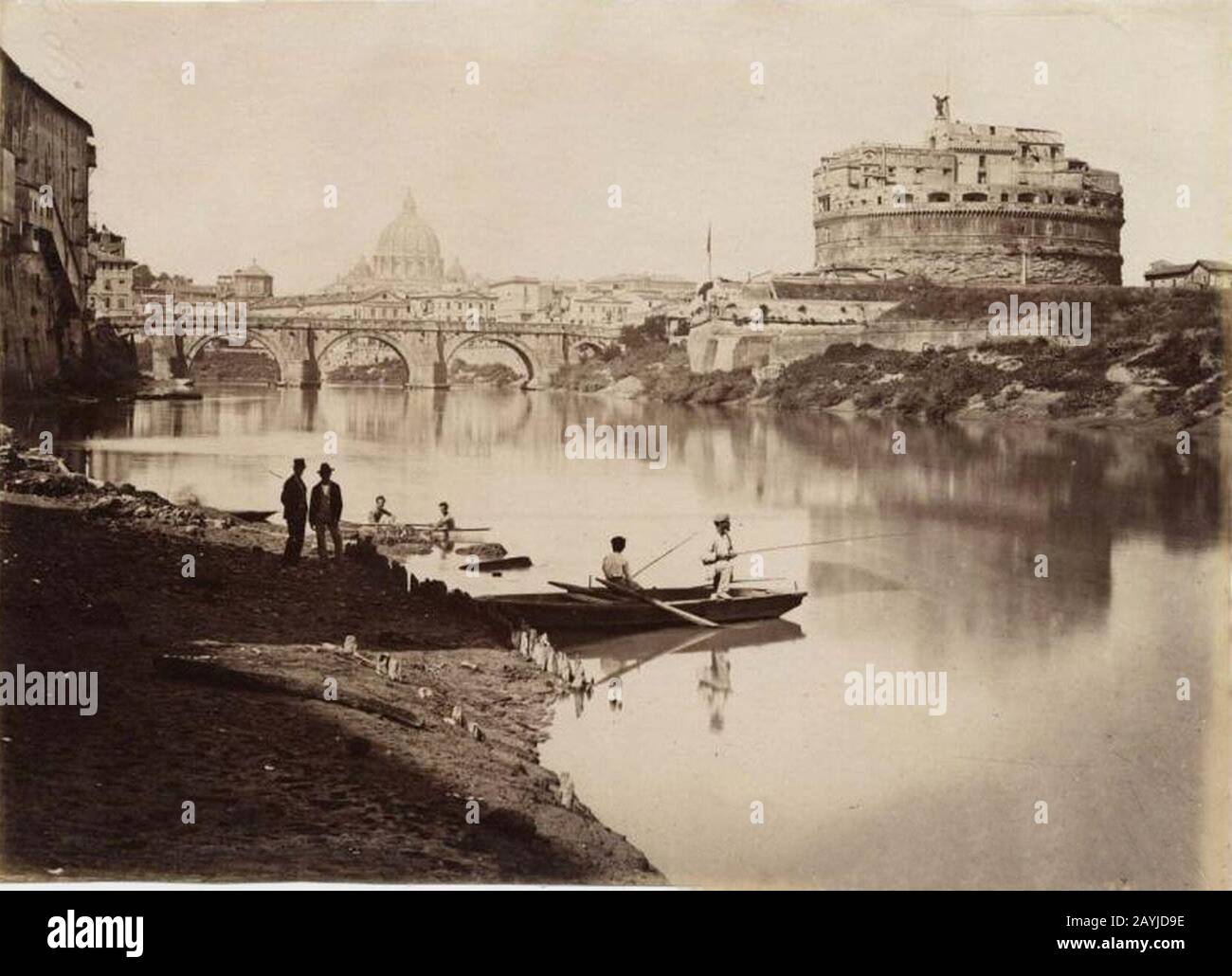 Fratelli D'Alessandri - Roma - Veduta generale del Ponte e Castel S. Angelo. Stockfoto