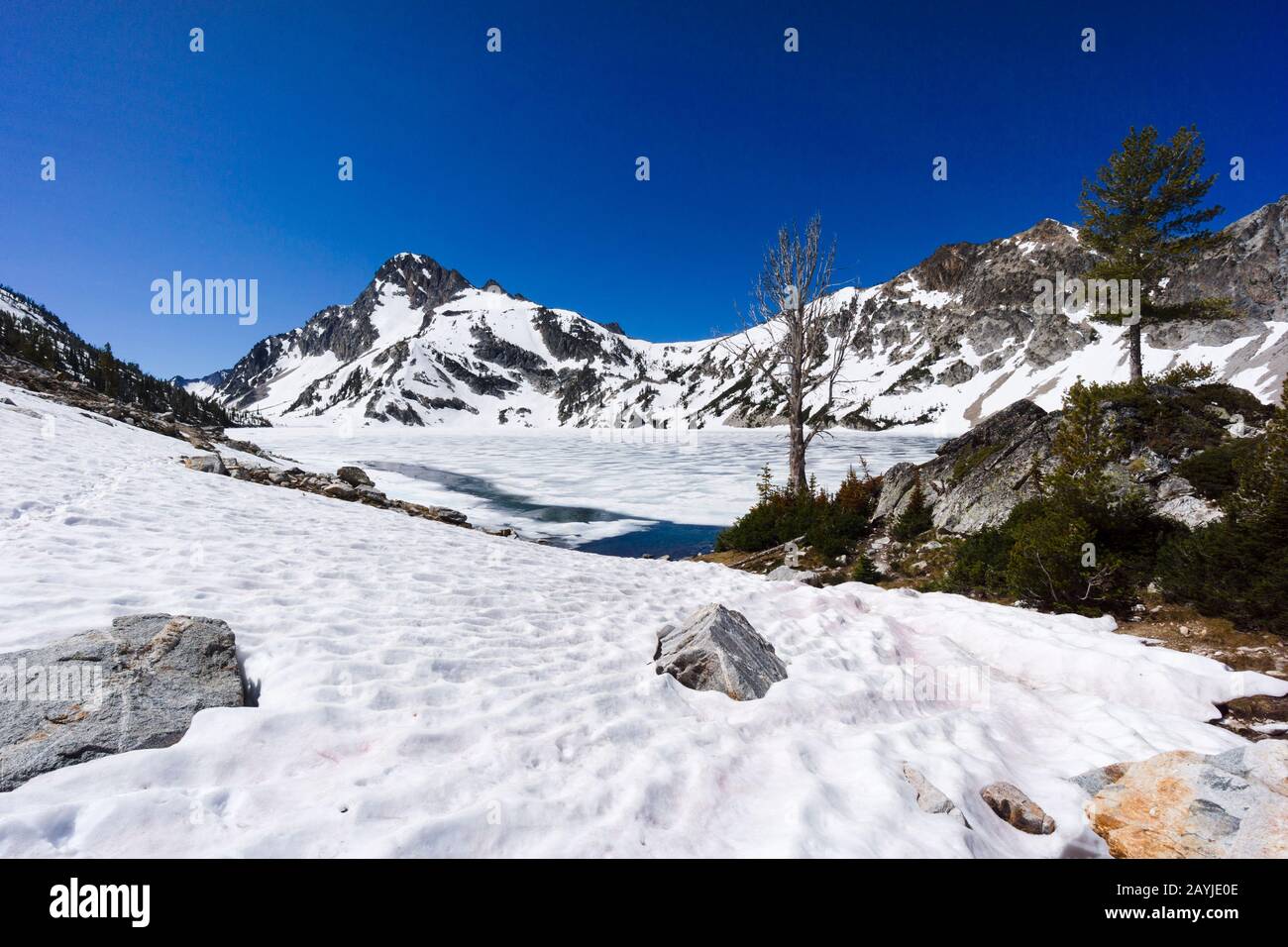 Sägezahn Lake, Sawtooth Wilderness, Idaho, Vereinigte Staaten Stockfoto