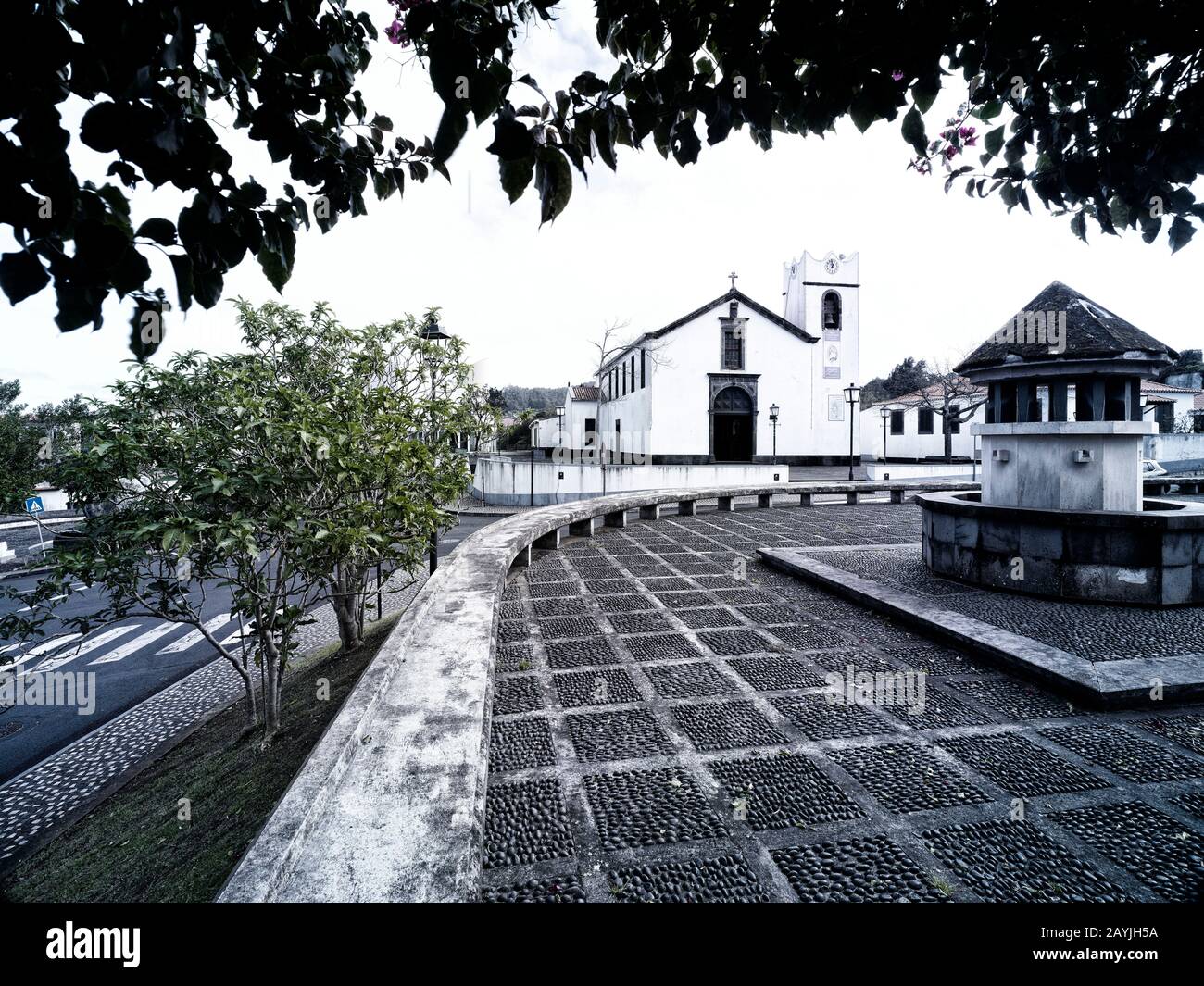 Pfarrei, Mutterkirche, auf dem Platz im Zentrum von Santana, Madeira, Portugal, Europäische Union Stockfoto