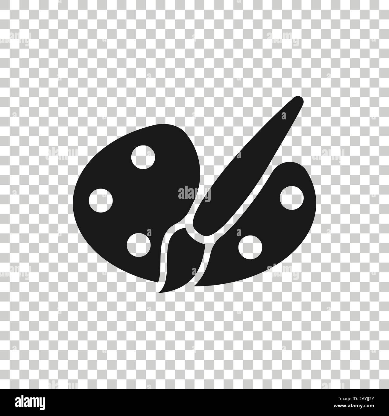 Pinsel Icon im flachen Stil. Palette Vector Illustration auf weißem Hintergrund isoliert. Maler instrument Business Konzept. Stock Vektor