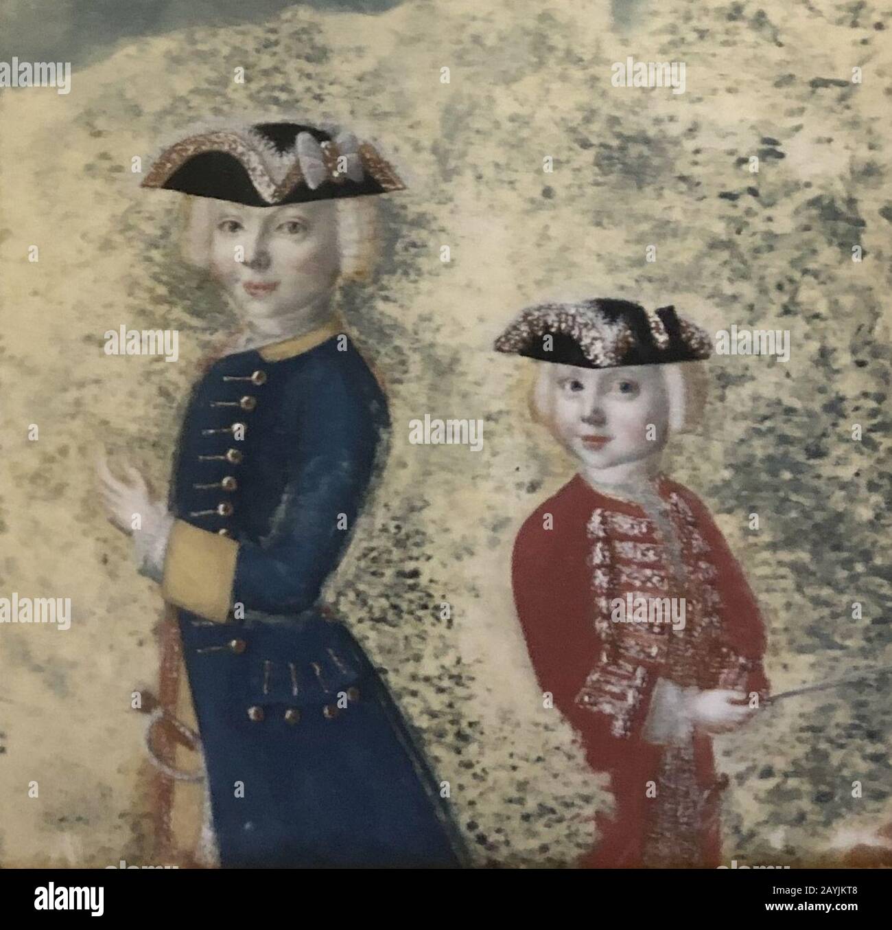 Friedrich William von Hessenstein & Carl Edward von Hessenstein c 1745. Stockfoto