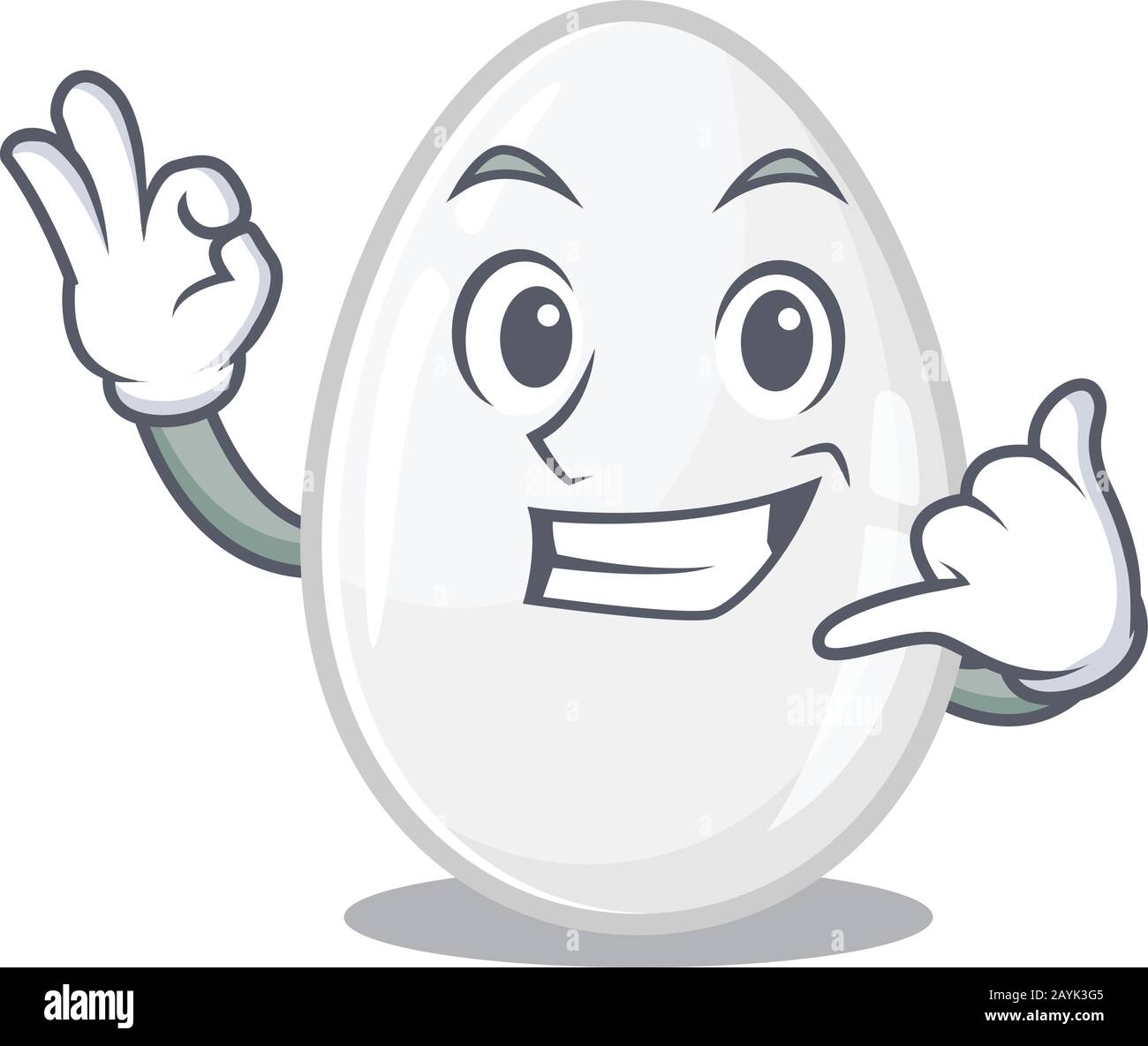 Nennen Sie mich lustige weiße Ei Cartoon-Charakter Konzept Stock Vektor