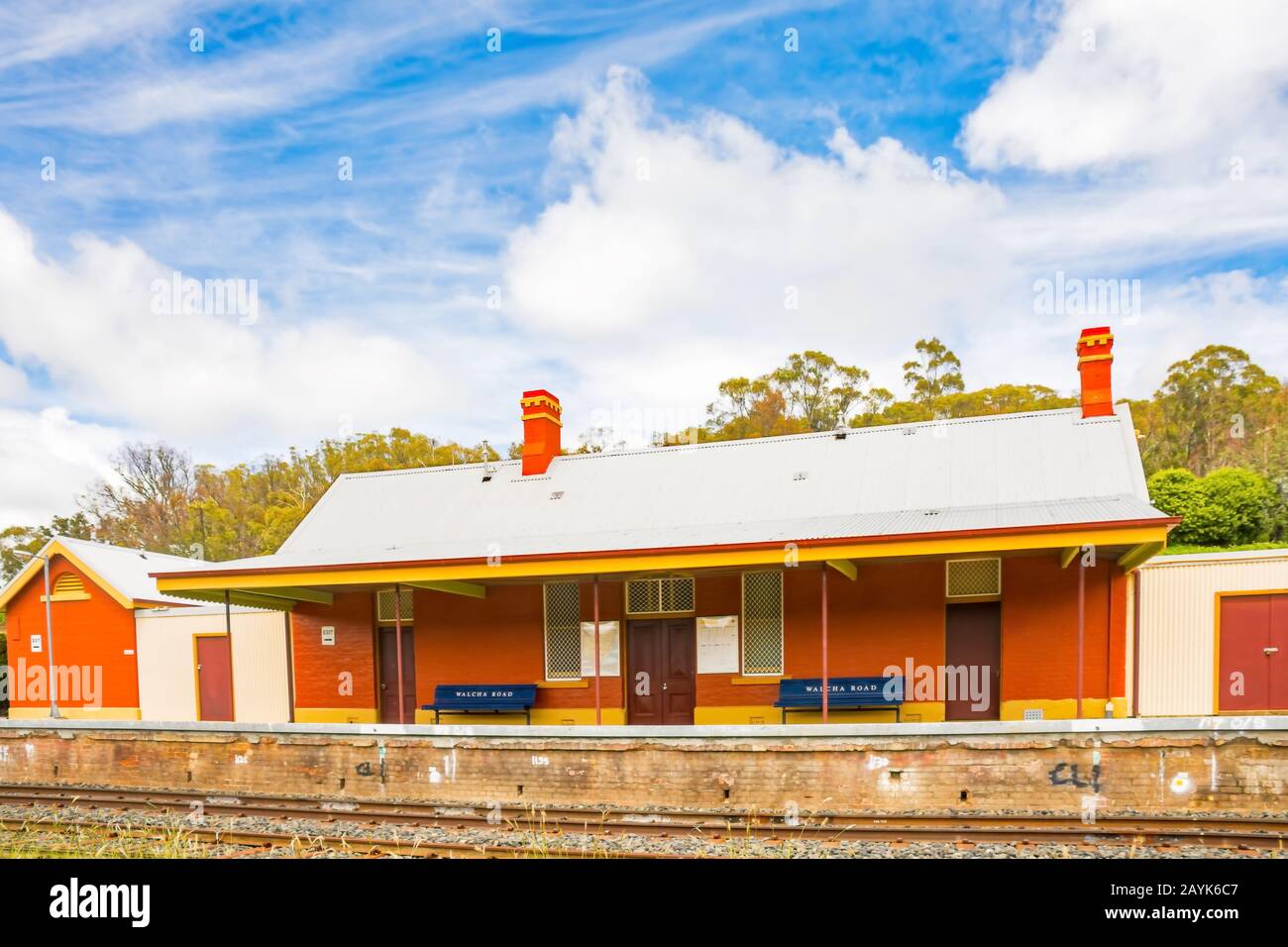 Walcha Road, Bahnhof, NSW Australien. Stockfoto